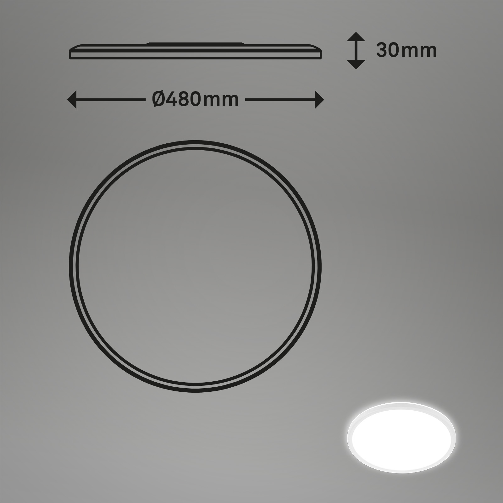 Ultraflaches LED Panel weiß LED Maße