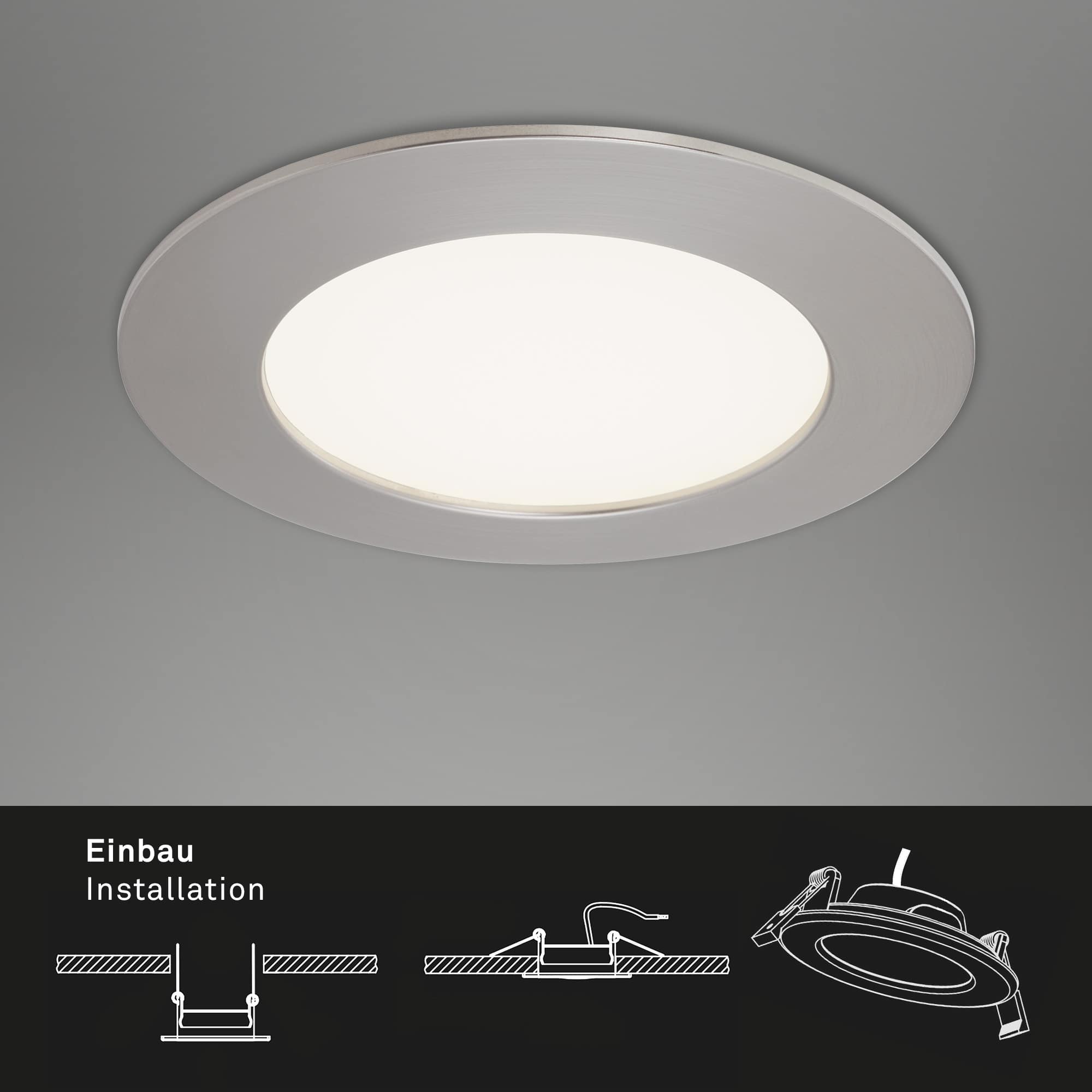 LED Einbauleuchte matt-nickel 1xLED-Platine Freisteller2