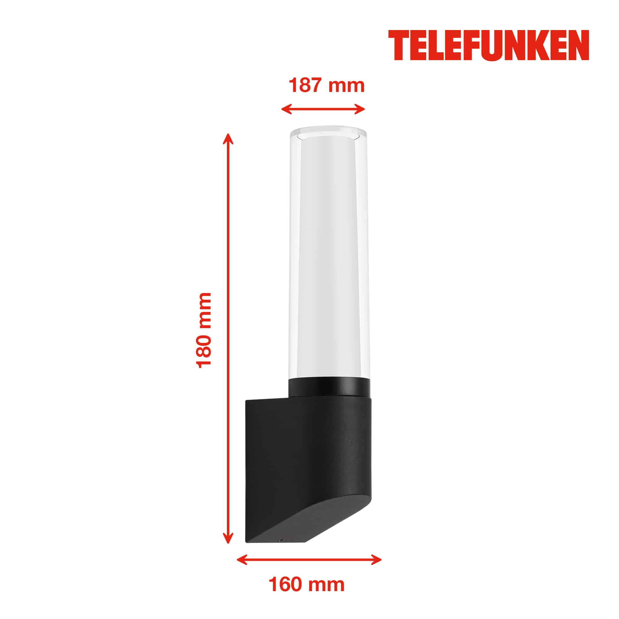 TELEFUNKEN LED Außenwandleuchte Schwarz