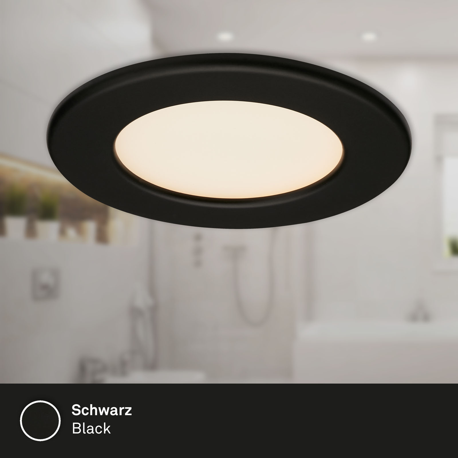 3er Set LED Einbauleuchte Schwarz