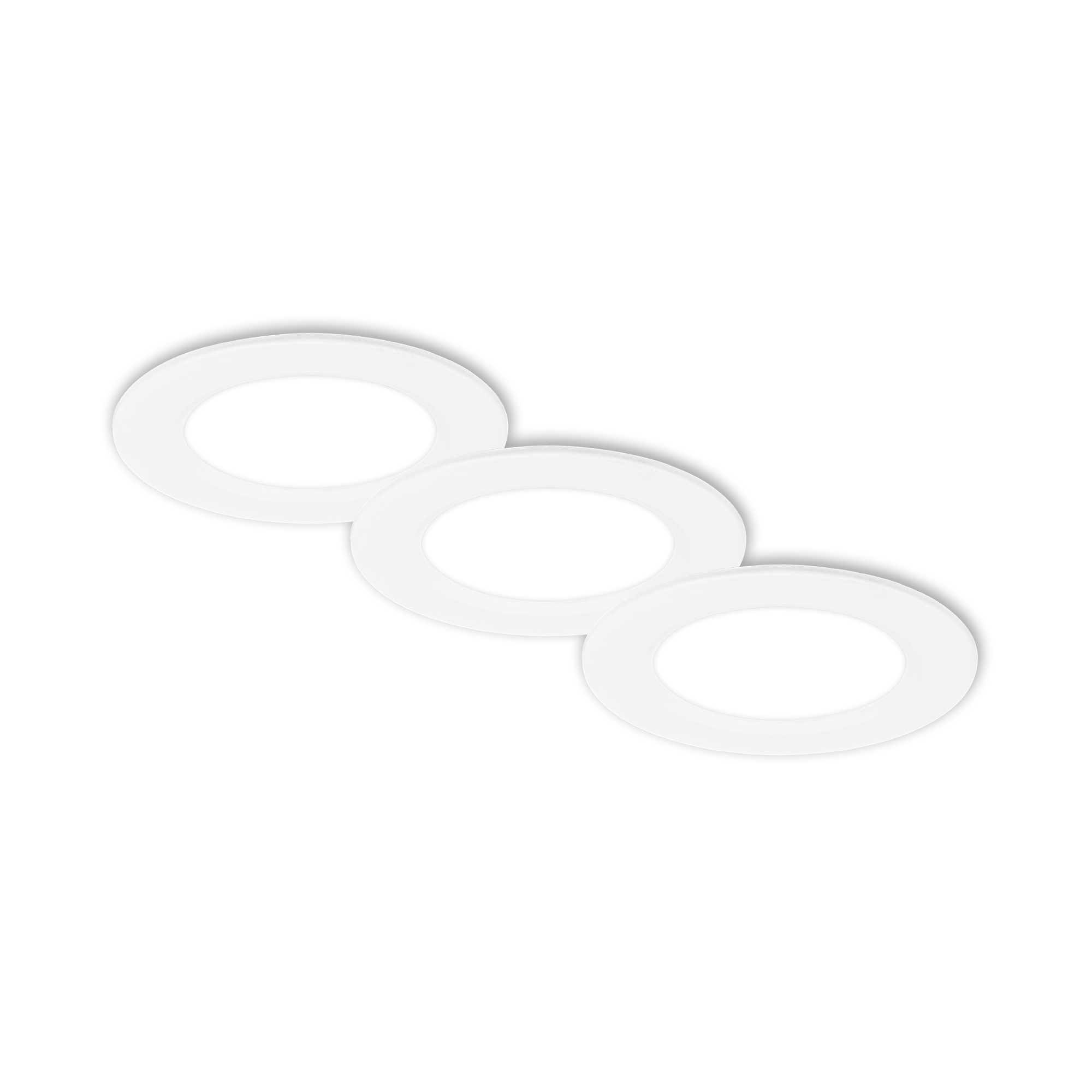 Briloner Jeft 3er Set Spot LED encastrable 230V, plat, 9 cm diamètre, blanc