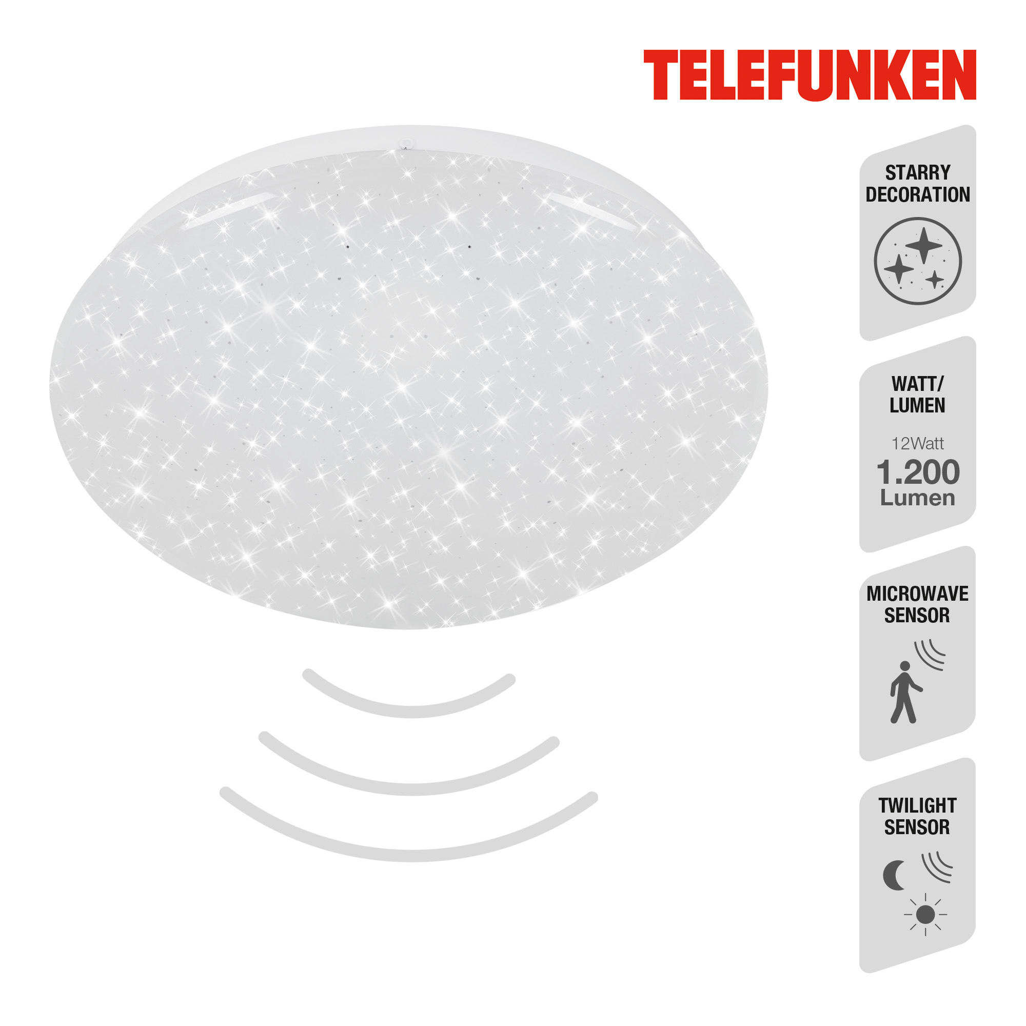 TELEFUNKEN Sensor LED Deckenleuchte Weiß