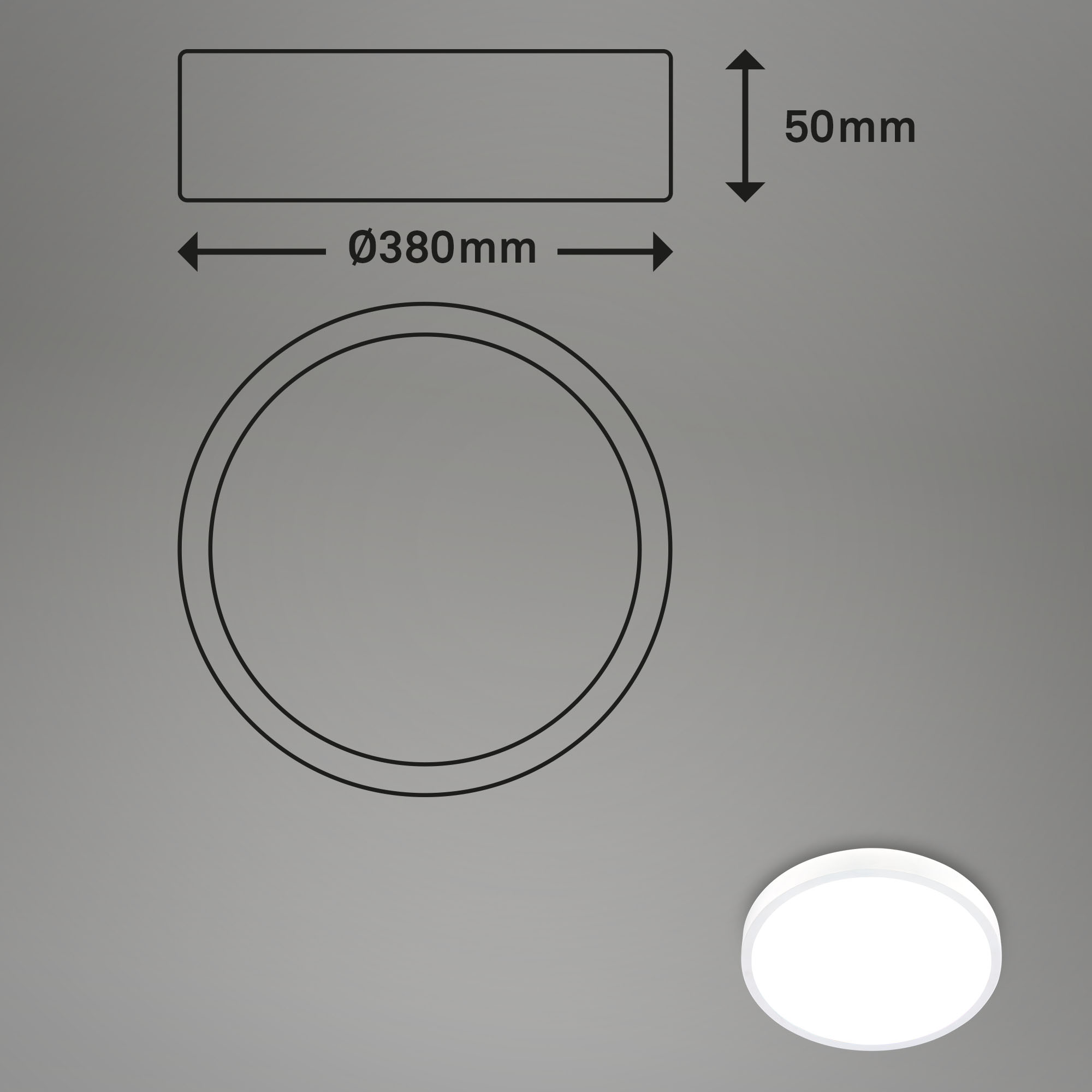 RGBW-LED Aufbauleuchte weiß LED Maßzeichnung