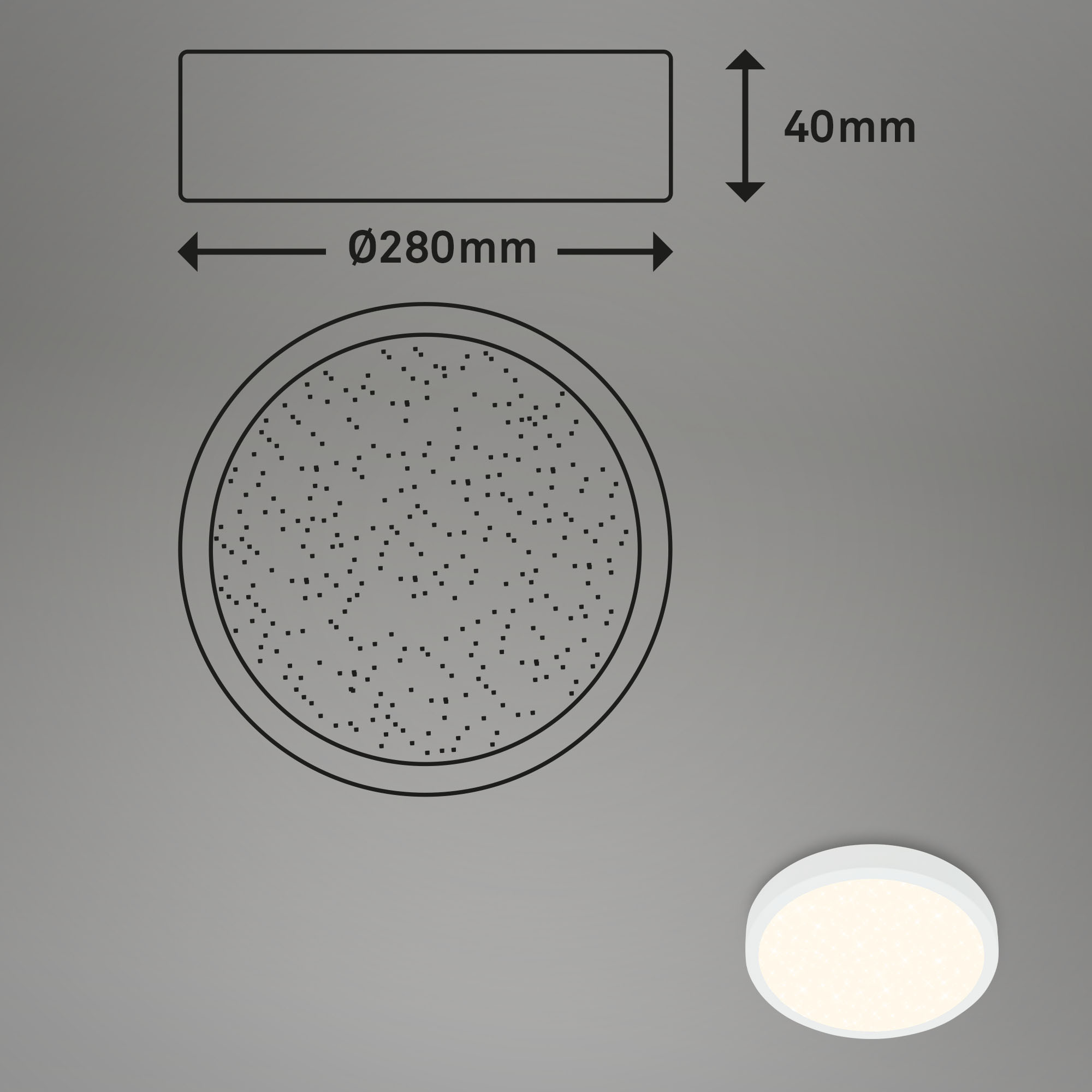 CCT LED Aufbauleuchte weiß LED Maßzeichnung