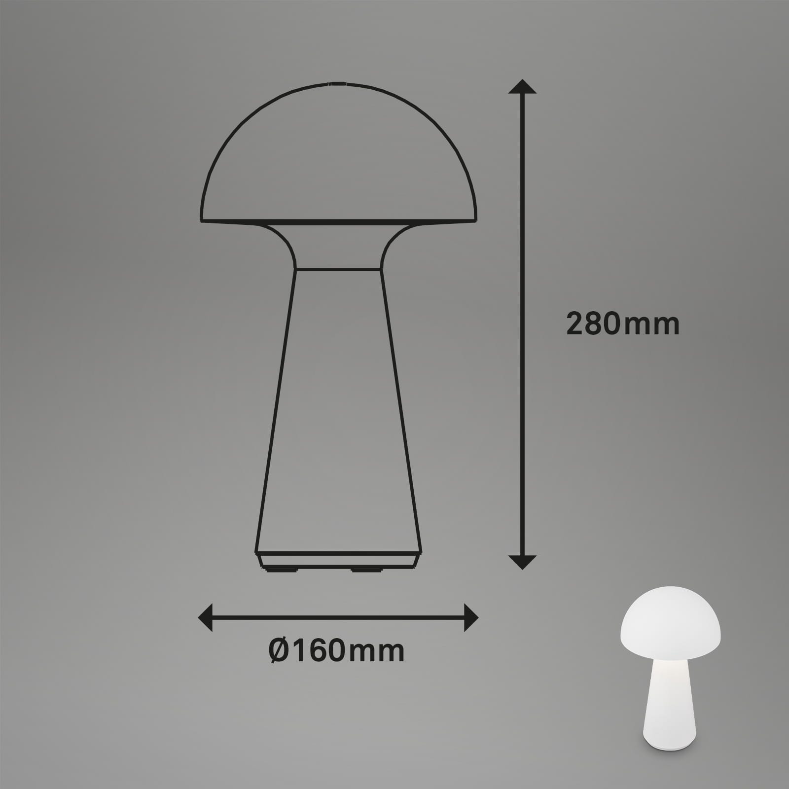 LED Akku-Tischleuchte weiß Maße