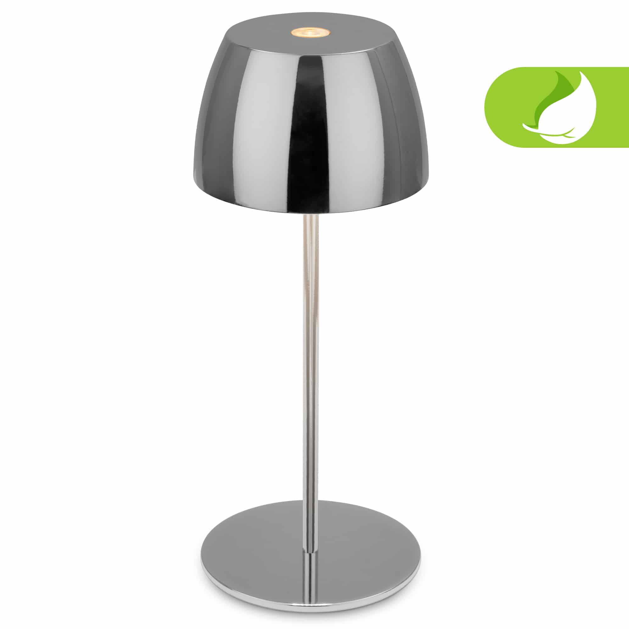 Briloner Serina Mini lampe de table LED sans fil IP44, variateur, tactile, chrome