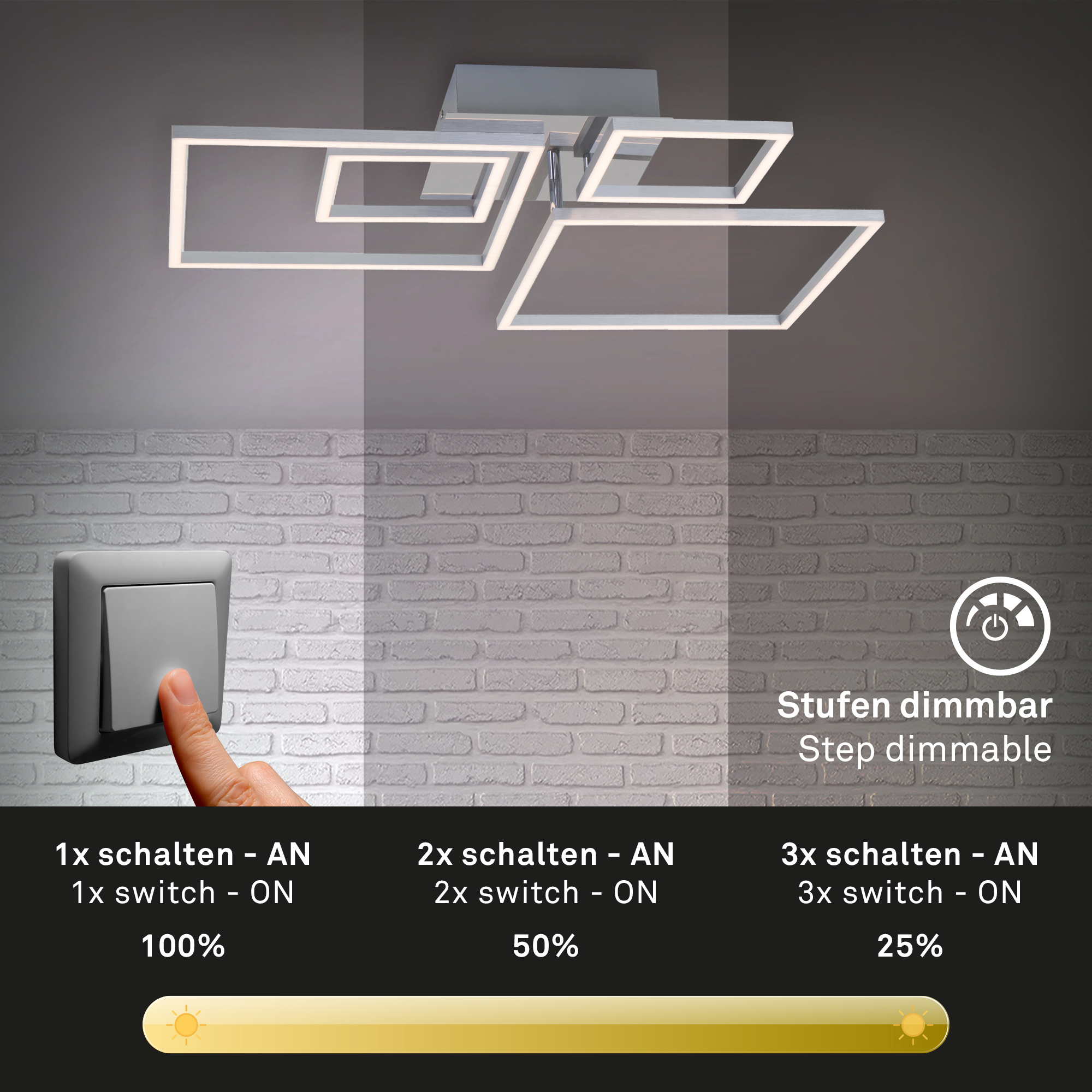 FRAMES LED Decken- und Wandleuchte-drehbar chrom-alu LED + LED Freisteller2