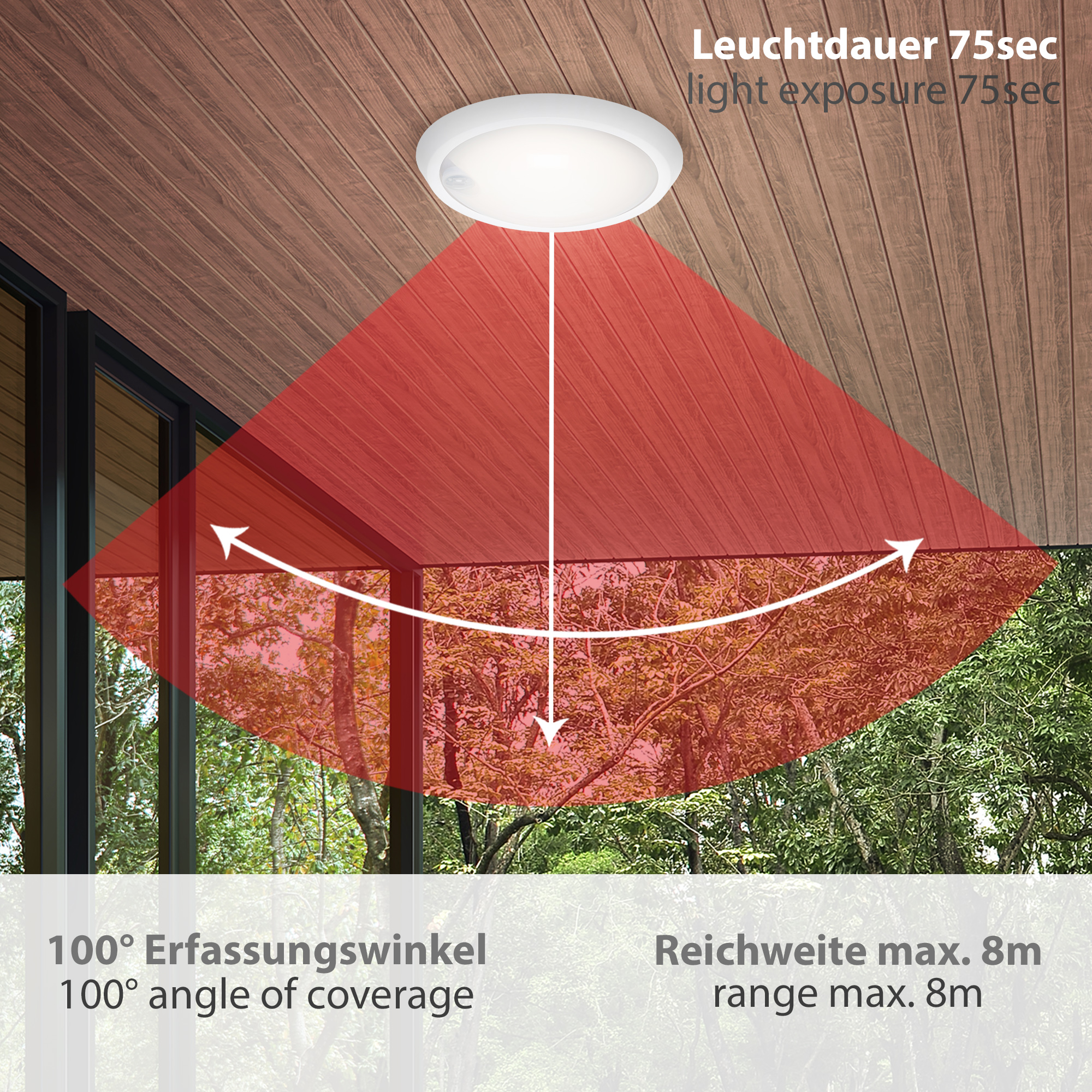 SENSOR LED Außenleuchte Weiß