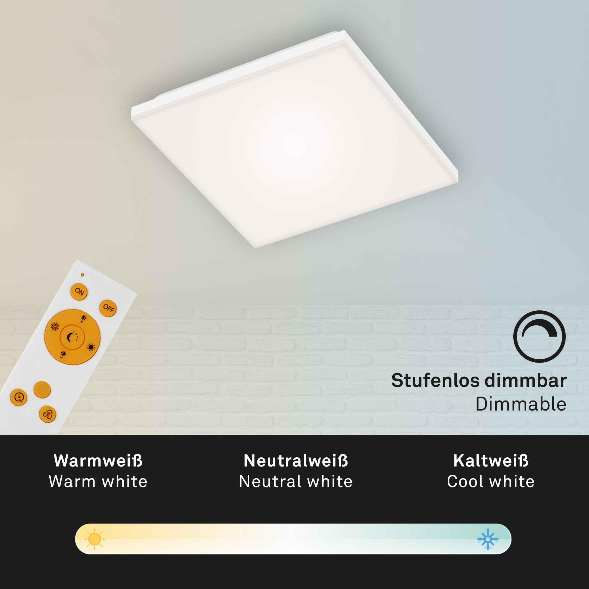 Rahmenloses CCT LED Panel weiß 1xLED Funktion