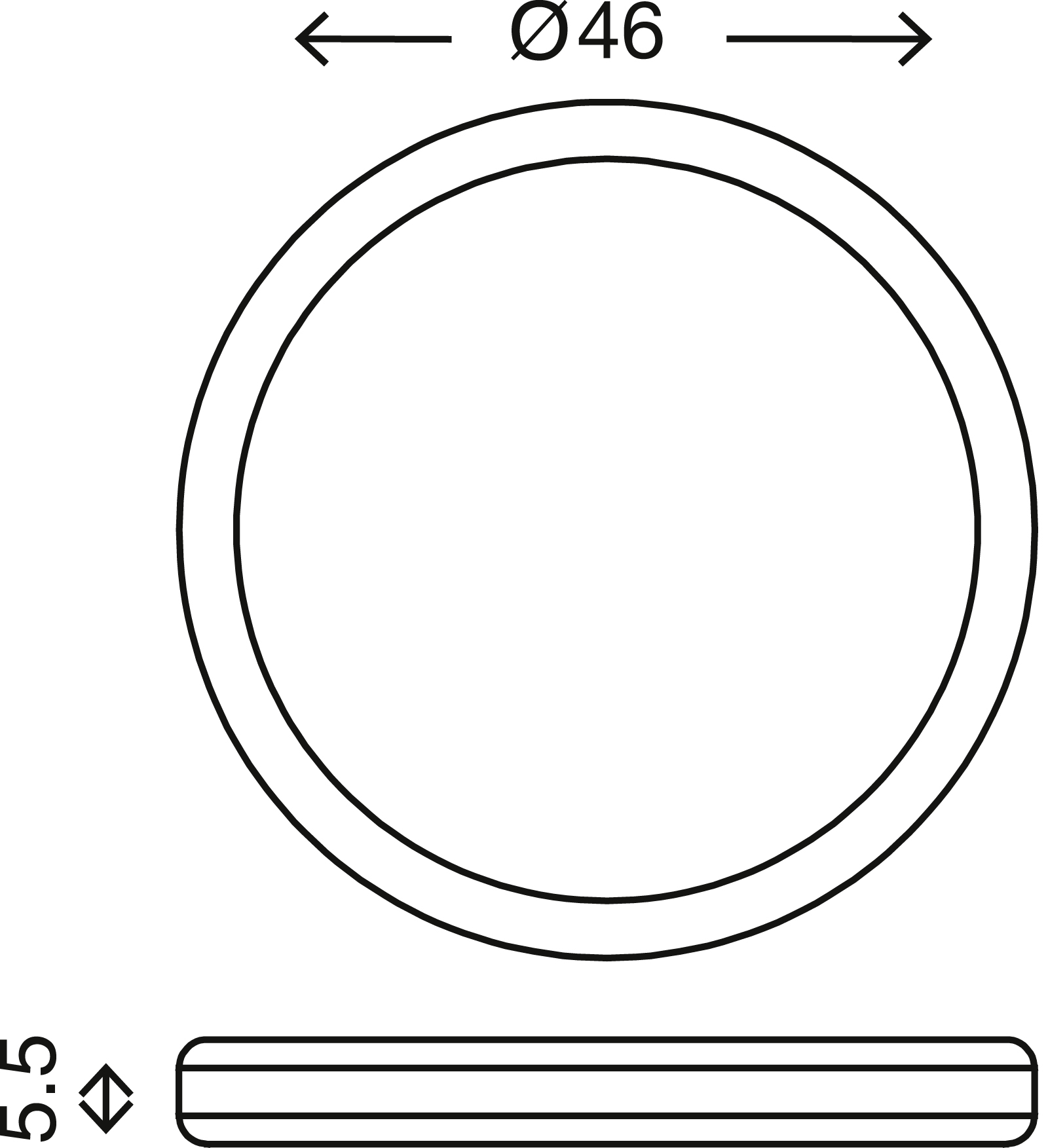 Einbauleuchten Diffusoraufsatz 6er-Set Maßzeichnung