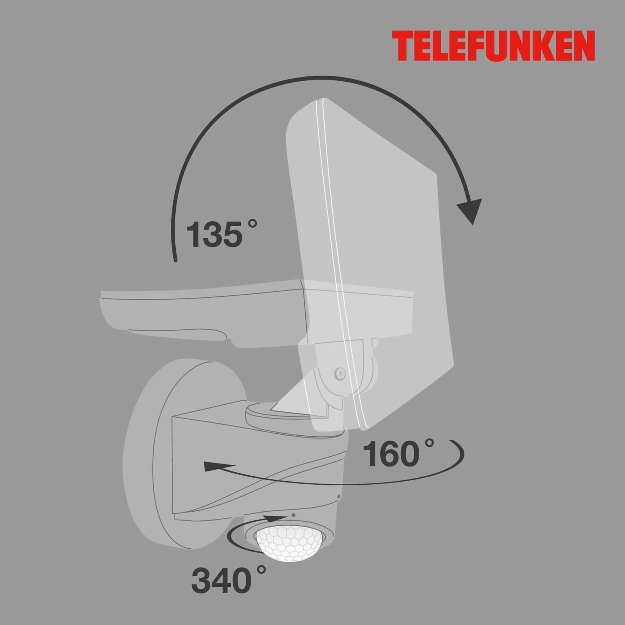 TELEFUNKEN LED Sensor Außenstrahler Silber