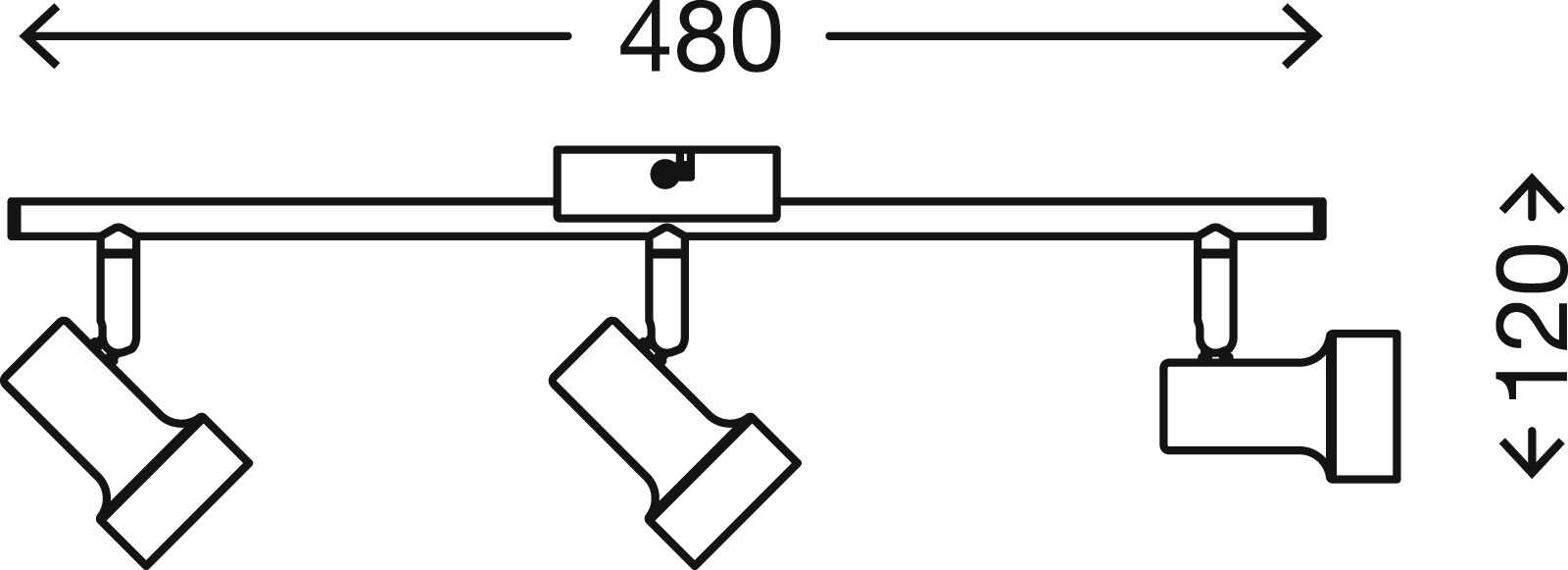 LED Deckenleuchte kupfer-antik LED/ GU10 Maßzeichnung