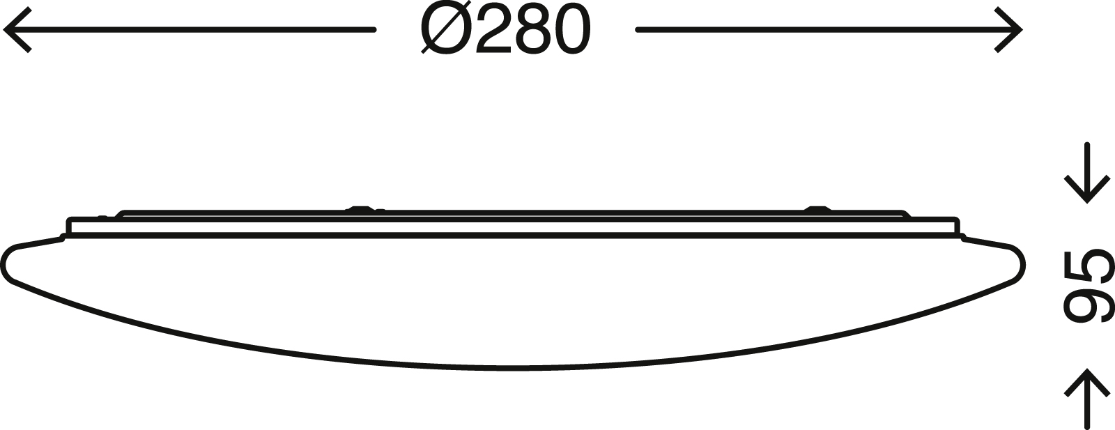 Bad LED Deckenleuchte weiß LED Maßzeichnung