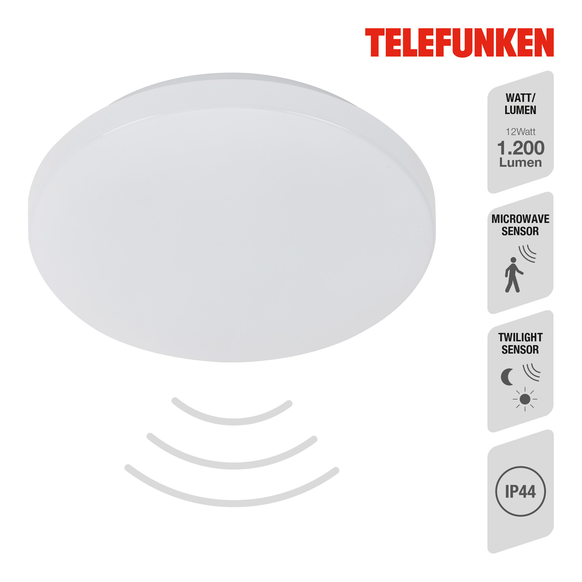 TELEFUNKEN Sensor LED Deckenleuchte Weiß