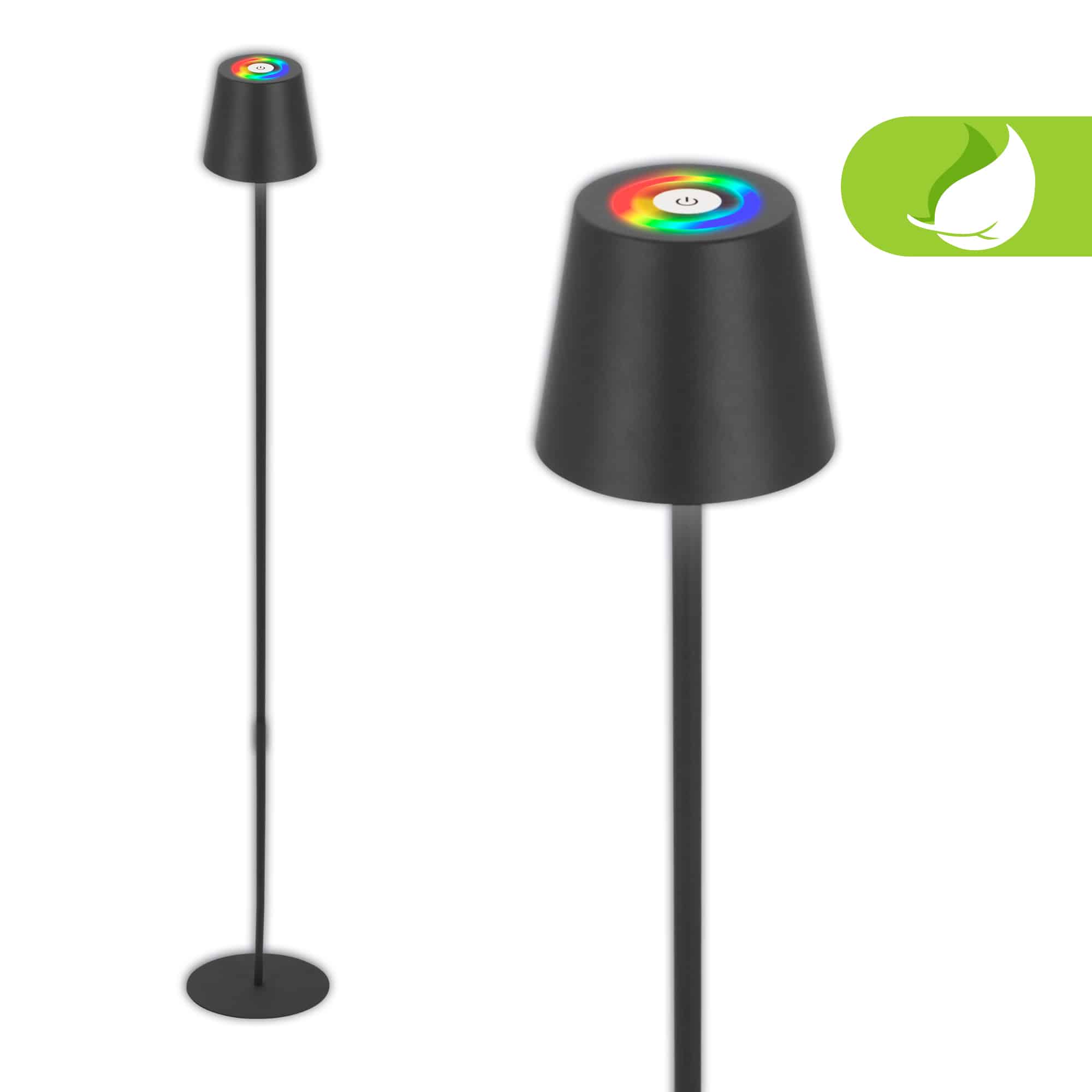 Briloner Coloris RGBW LED Stehlampe kabellos, Dimmbar, Touch, Anthrazit