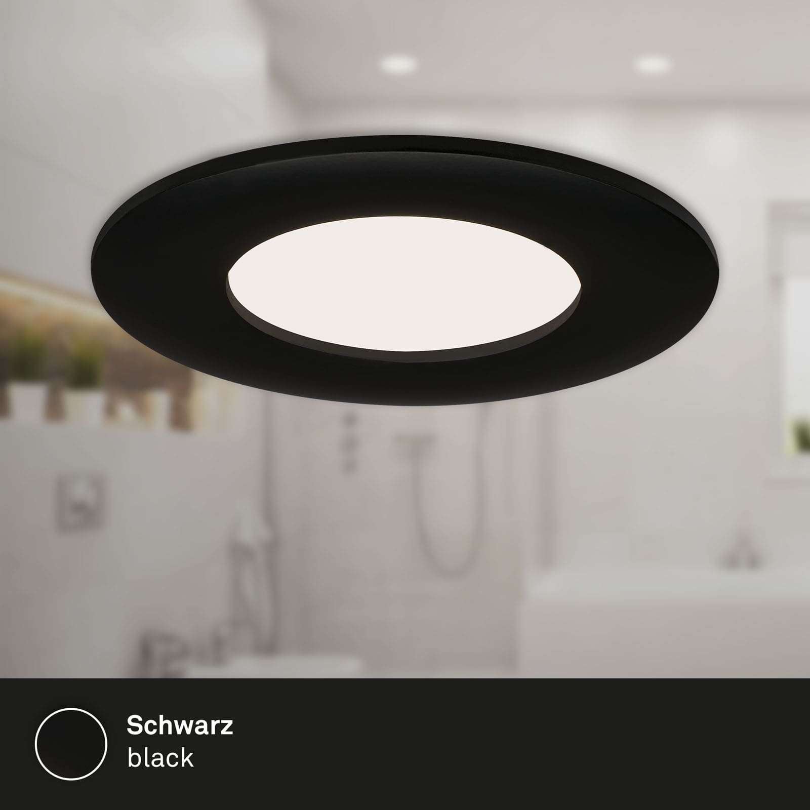 3er Set LED Einbauleuchte Schwarz