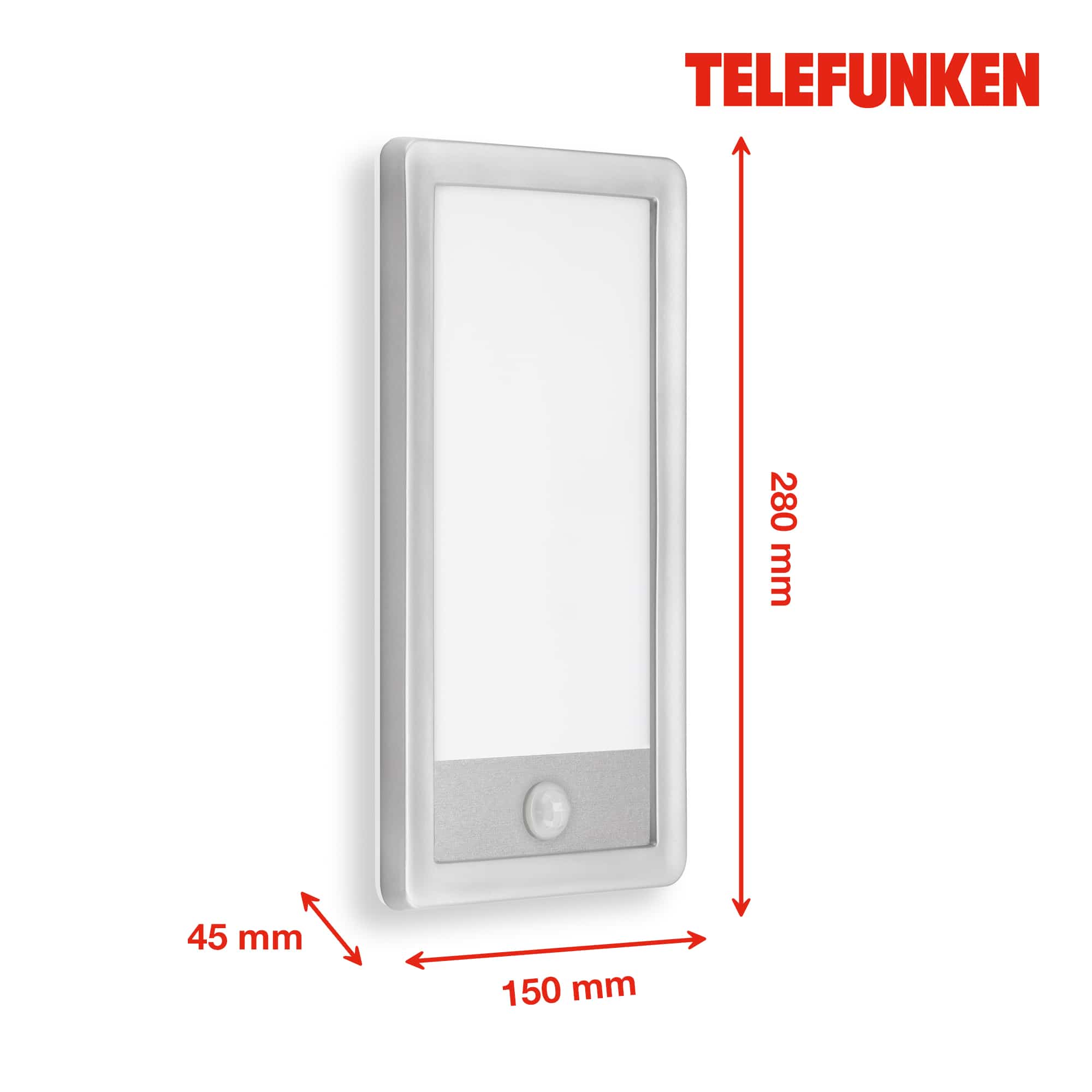 TELEFUNKEN LED Sensor Außenwandleuchte Silber