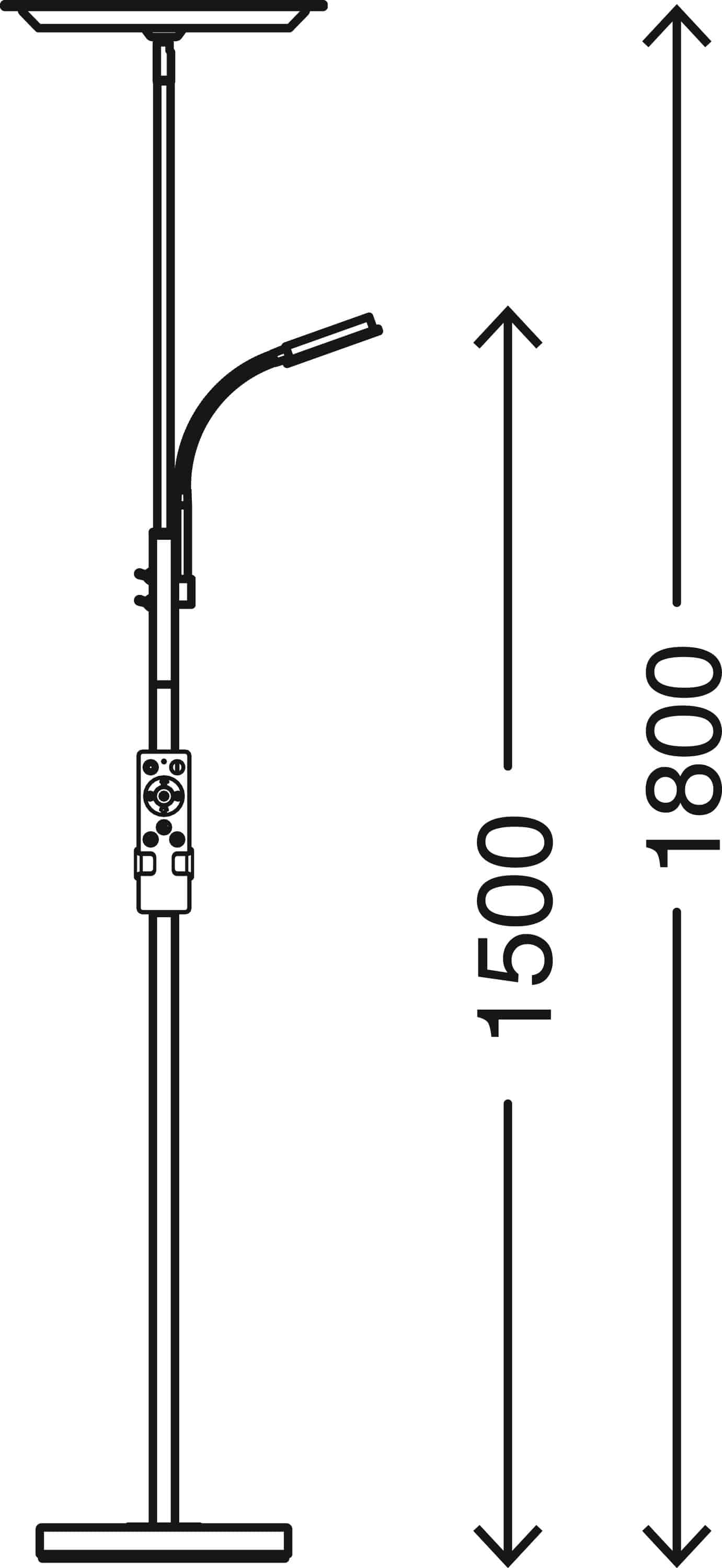 LED Fluter matt-nickel LED LED Maßzeichnung