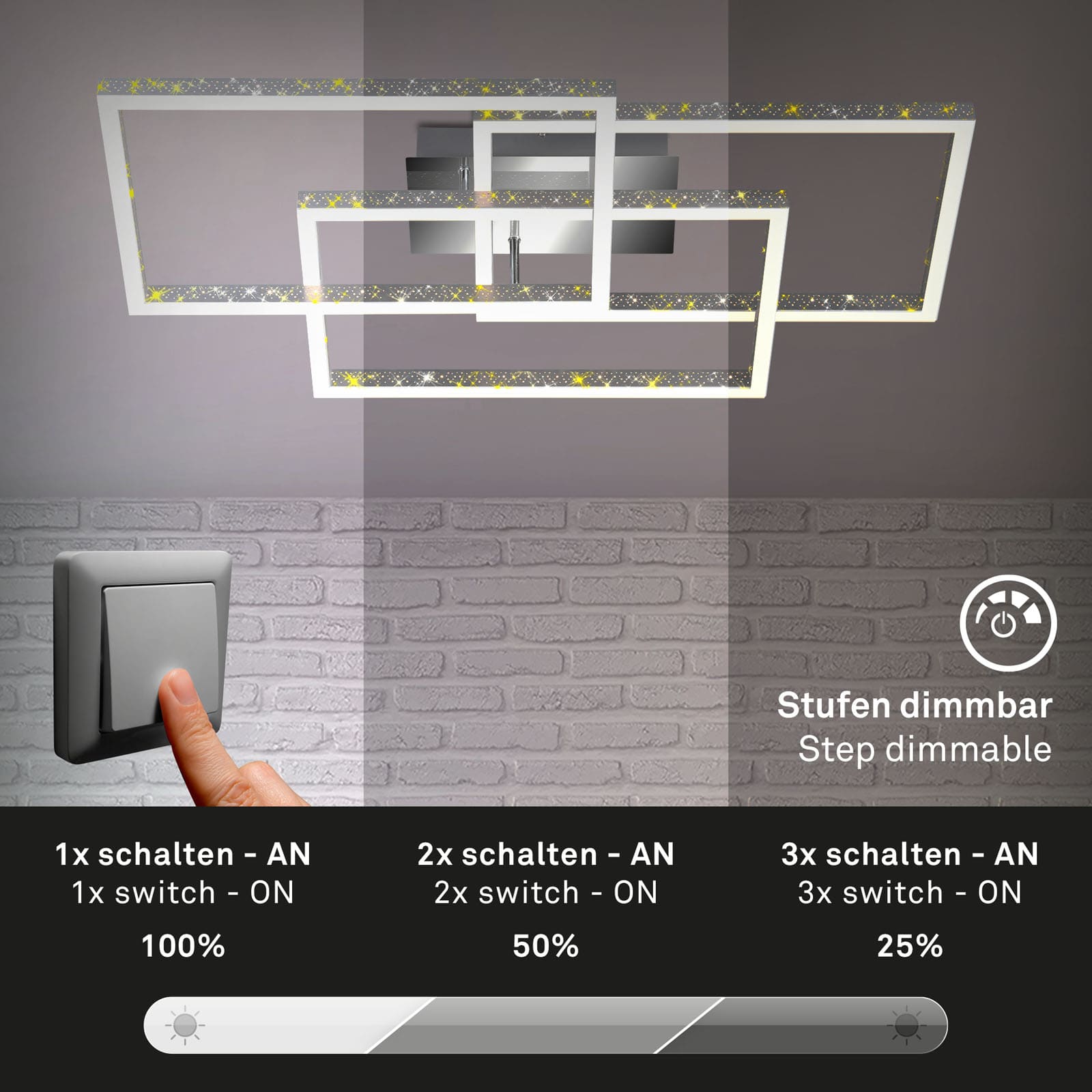 LED Deckenleuchte Alu-chrom