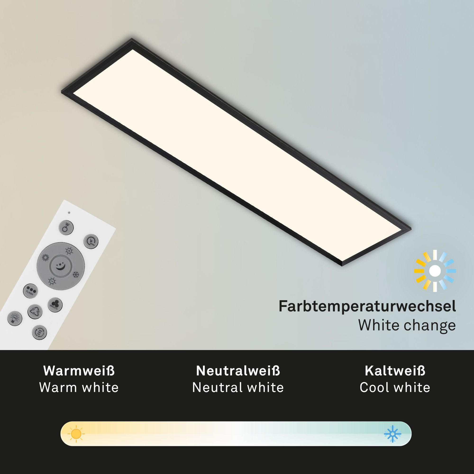 RGB CCT LED Panel schwarz 1xLED-Platine2 + RGB-LED Funktion