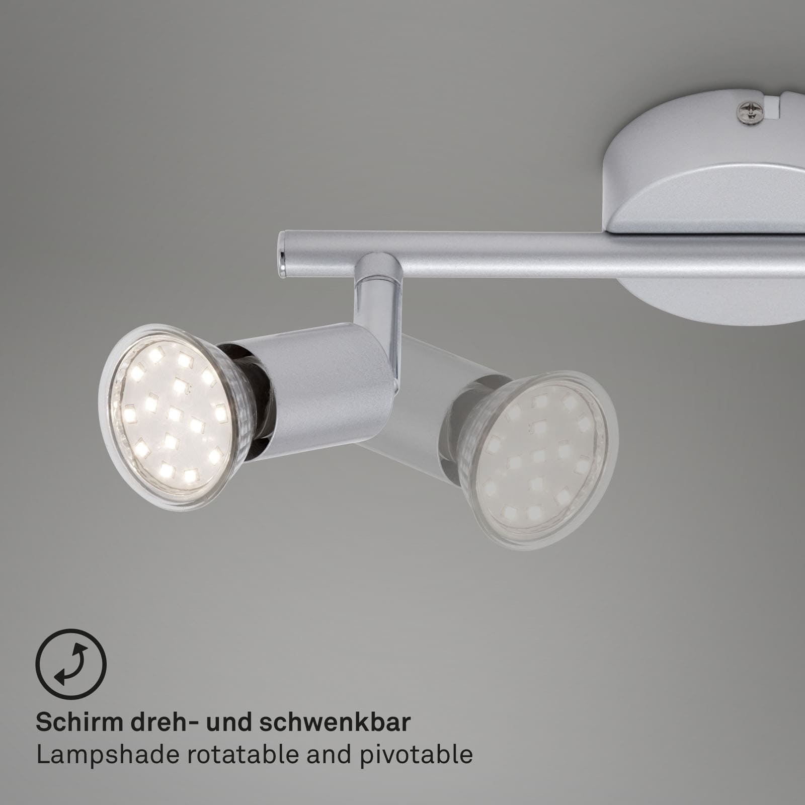 LED Deckenleuchte titanfarbig LED/ GU10 Freisteller2