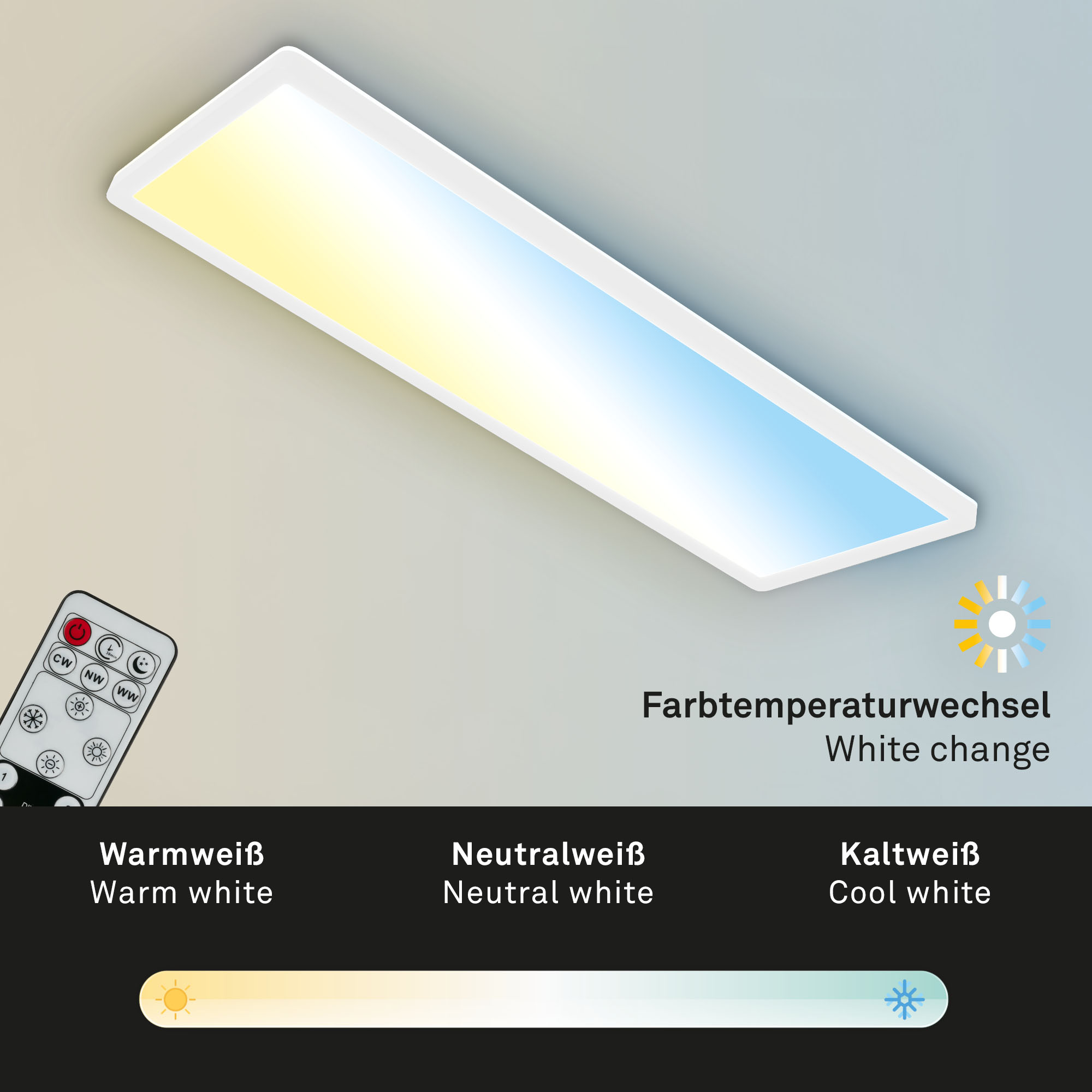 Ultraflaches CCT LED Panel Weiß