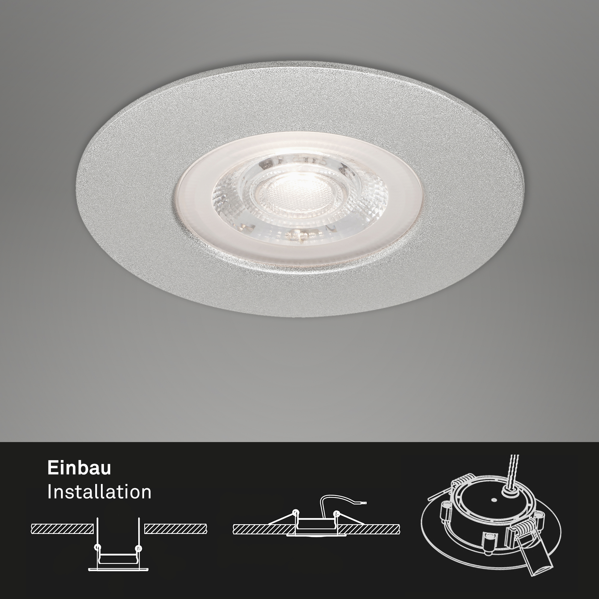 LED Einbauleuchte chrom-matt 1xLED-Platine Funktion1