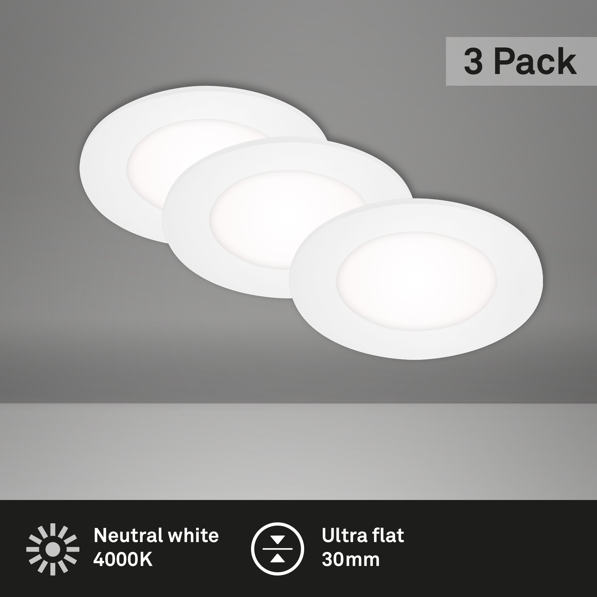 LED Einbauleuchten 3er-Set weiß LED-Platine Titelbild