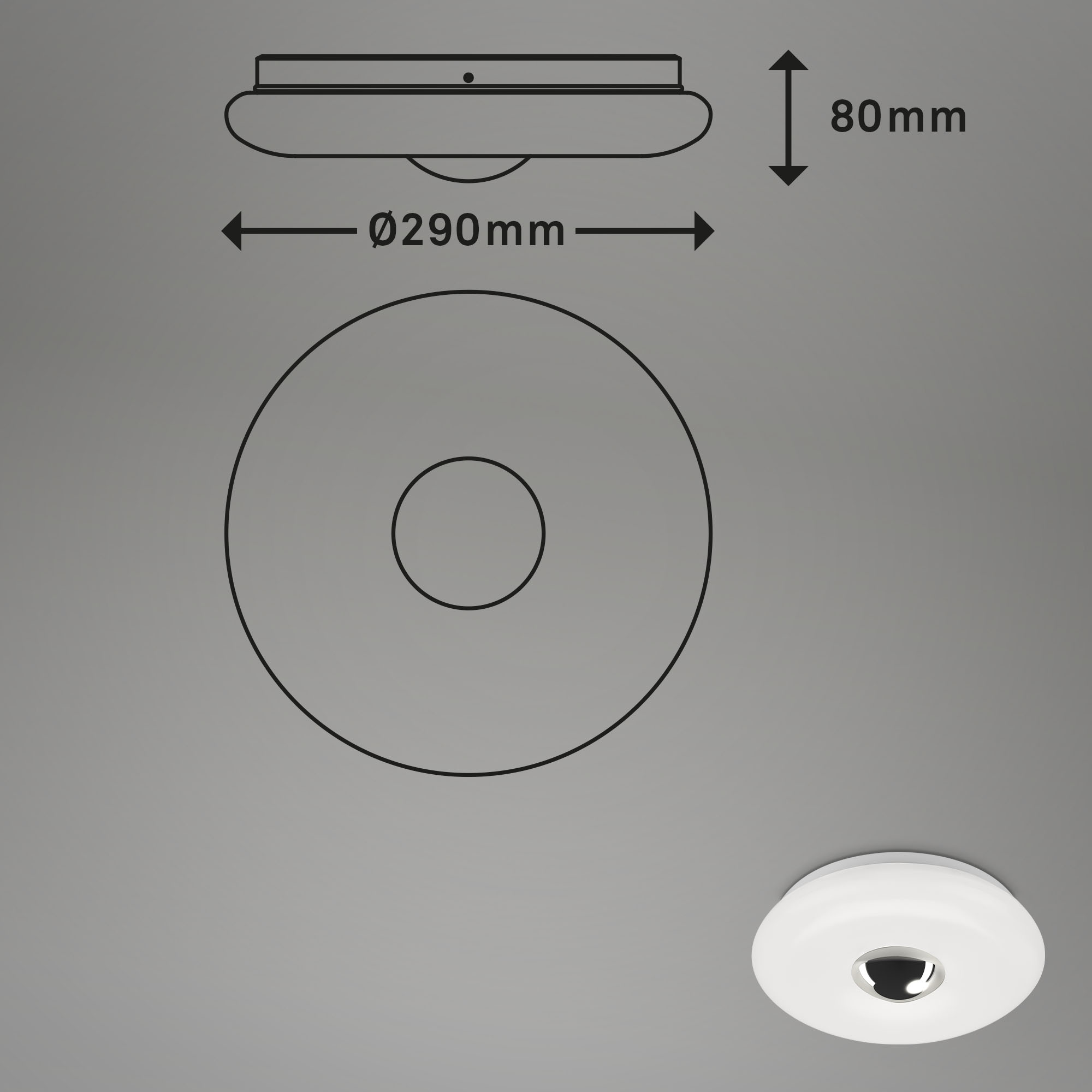 LED Deckenleuchte weiß-chrom