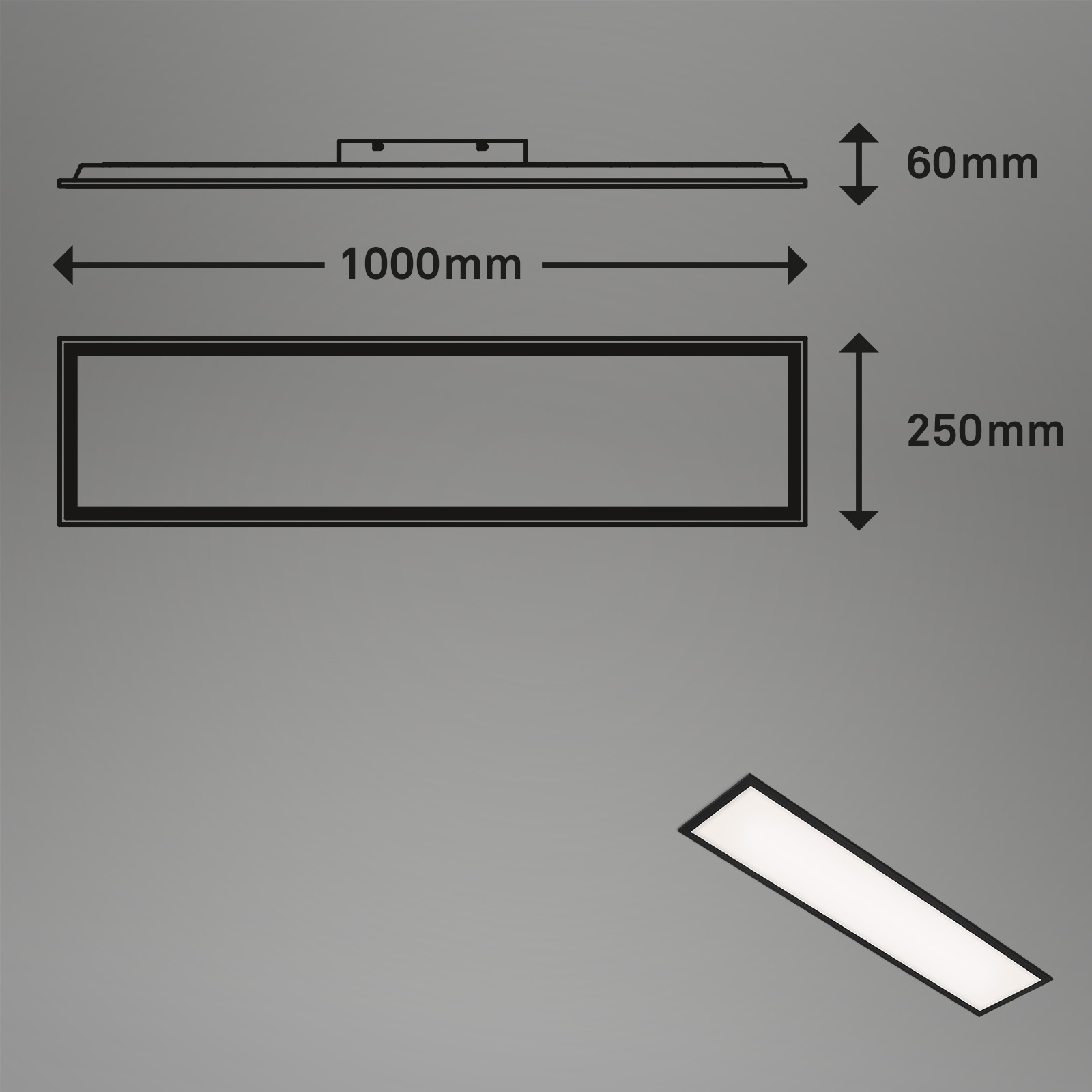 LED Panel schwarz LED Maßzeichnung