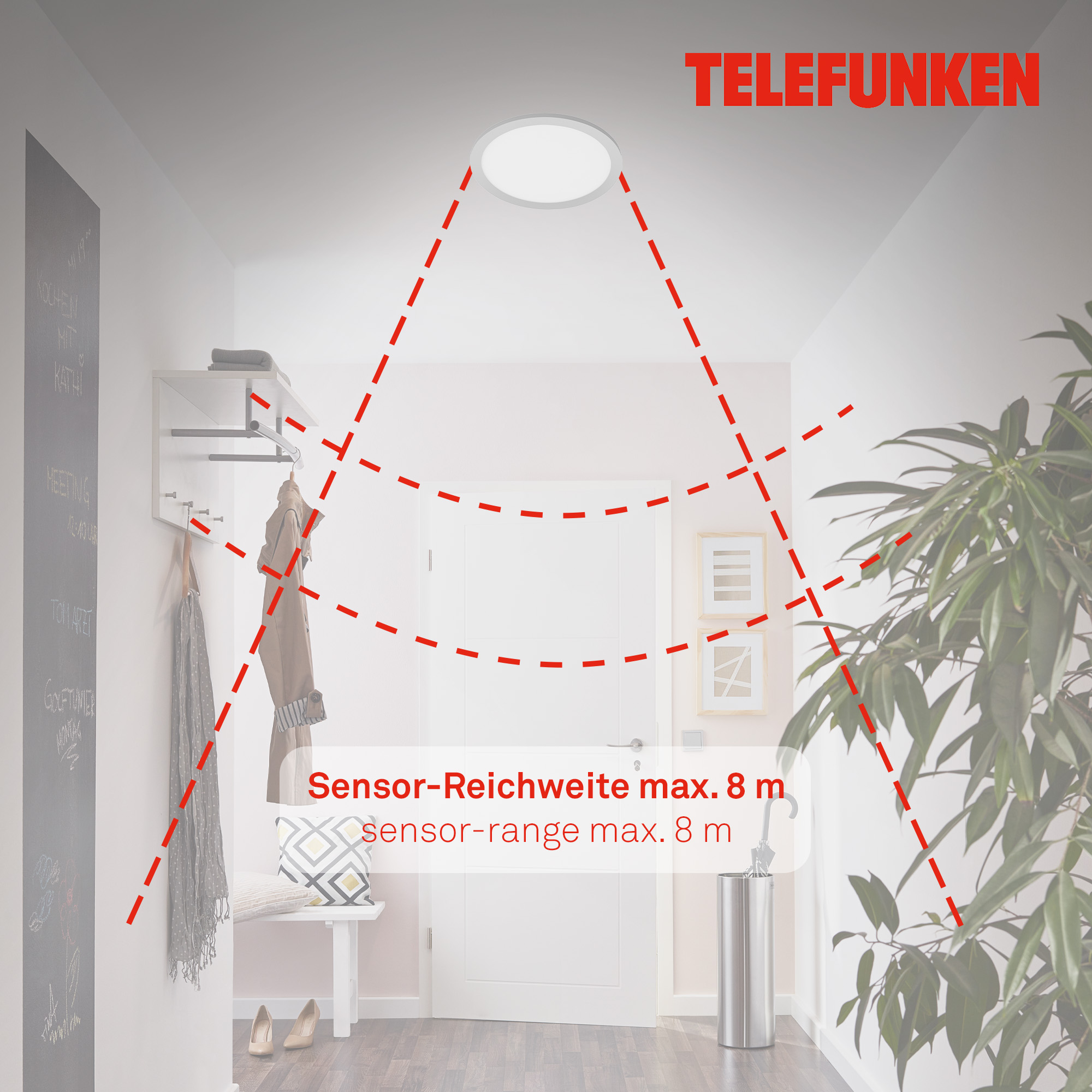 Sensor-LED Panel chrom-matt-weiß 1xLED Sensor Funktion