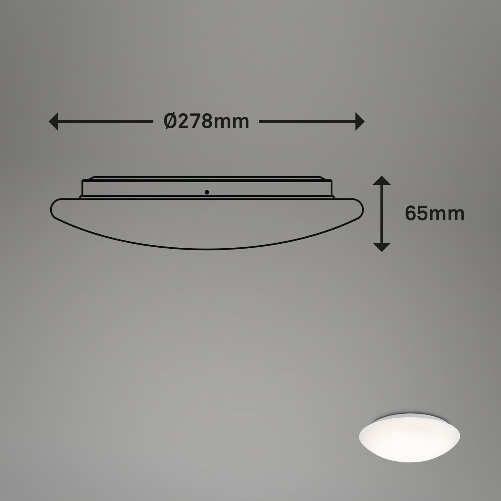 LED Deckenleuchte weiß Maßzeichnung