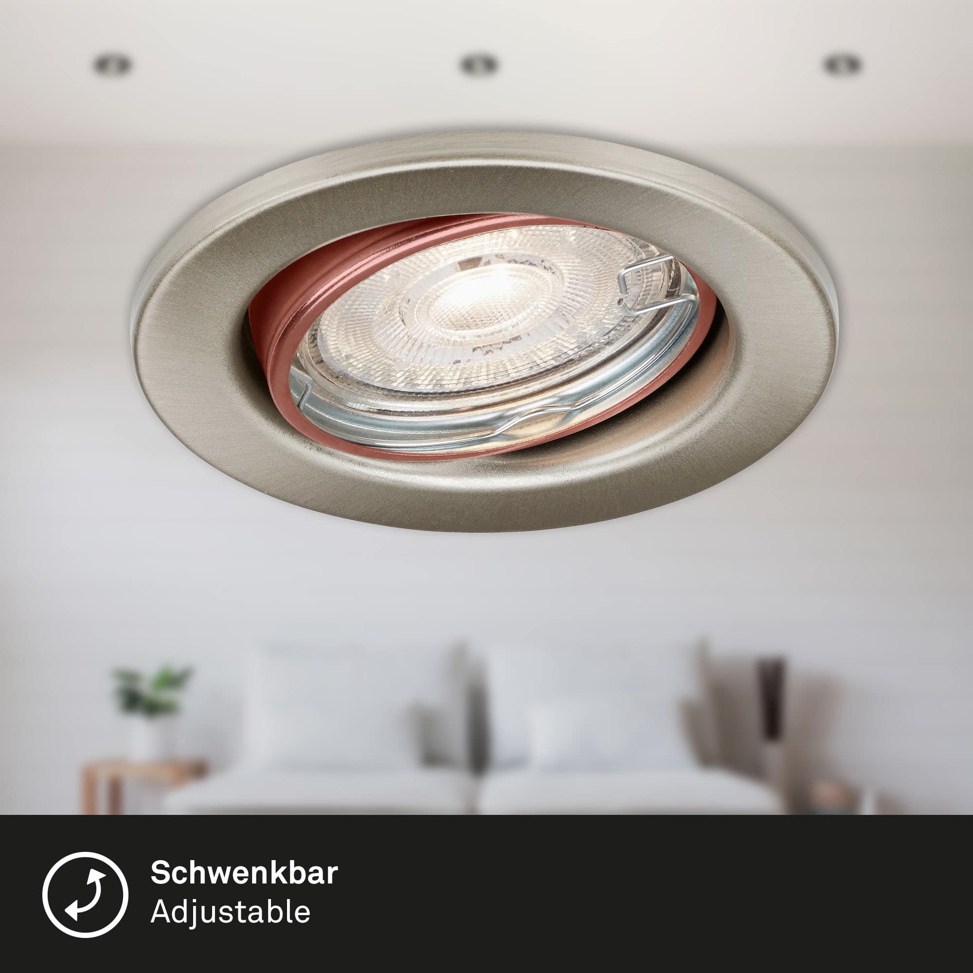 LED Einbauleuchten nickel 3er-Set GU10 Freisteller2