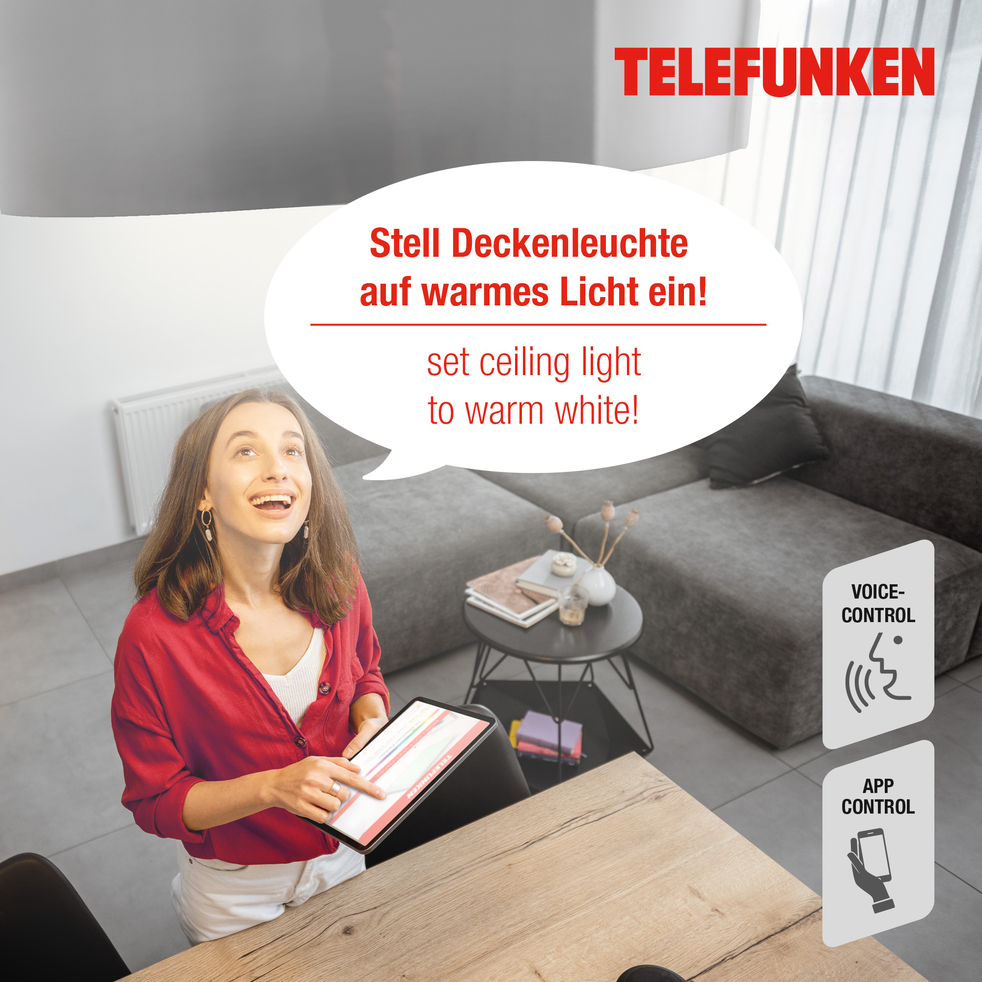 TELEFUNKEN Smart LED Einbauleuchte Matt-Nickel