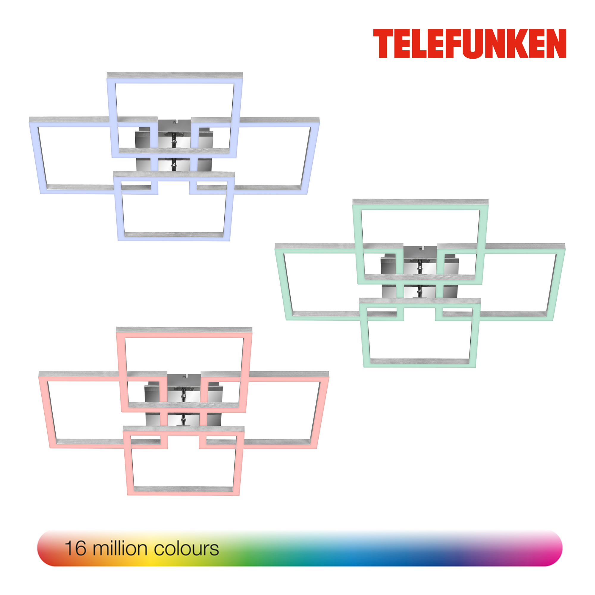 Luce a soffitto a LED Smart Telefunken, luce notturna, RGB, girevole,  dimmerabile