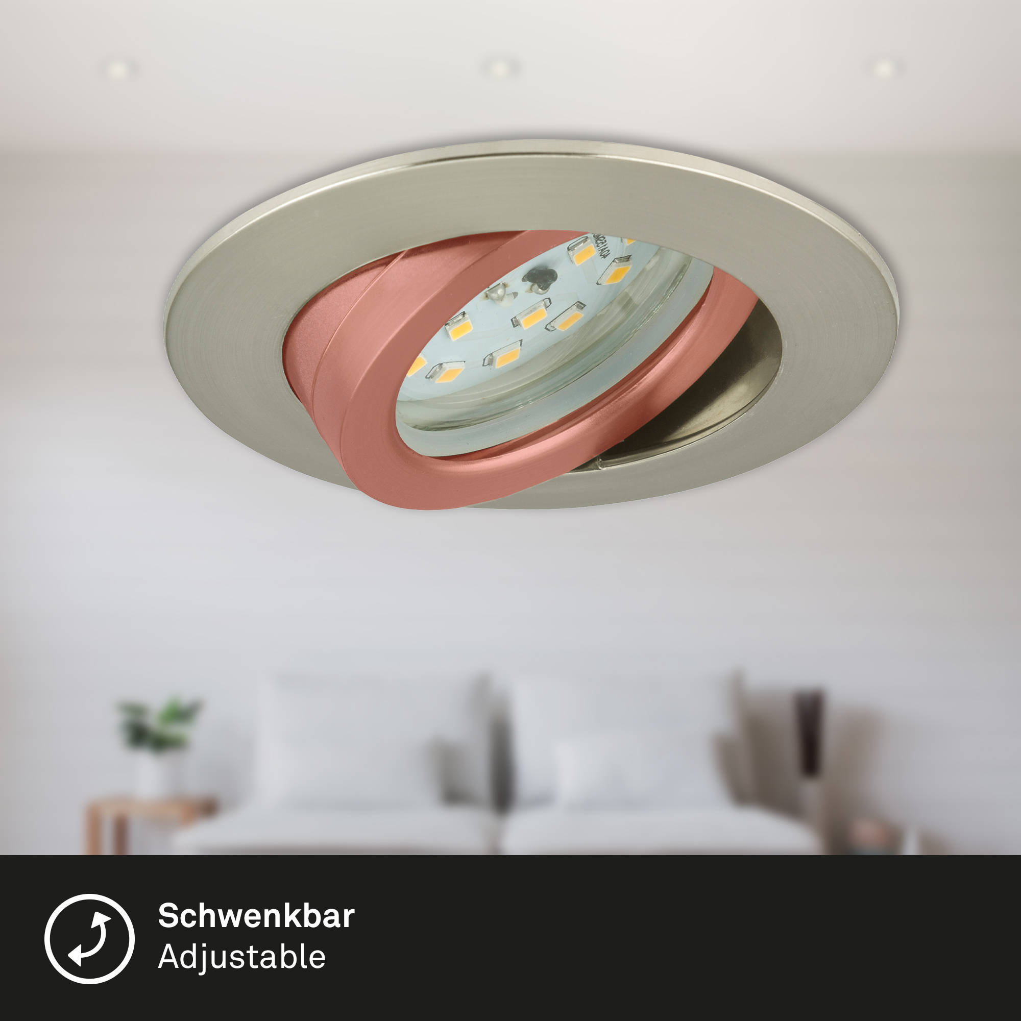 LED Einbauleuchte nickel 3er-Set 3xLED-Modul6 5W Funktion2