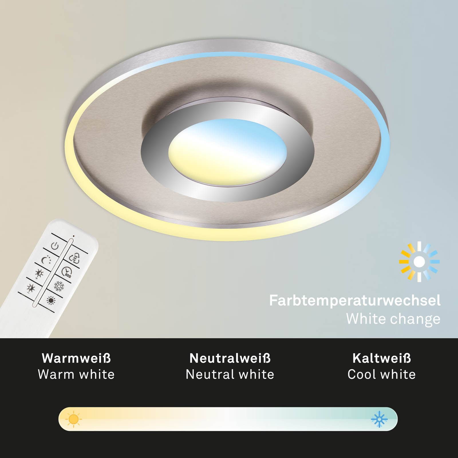 CCT LED Deckenleuchte matt-nickel-chrom-alu LED Freisteller2