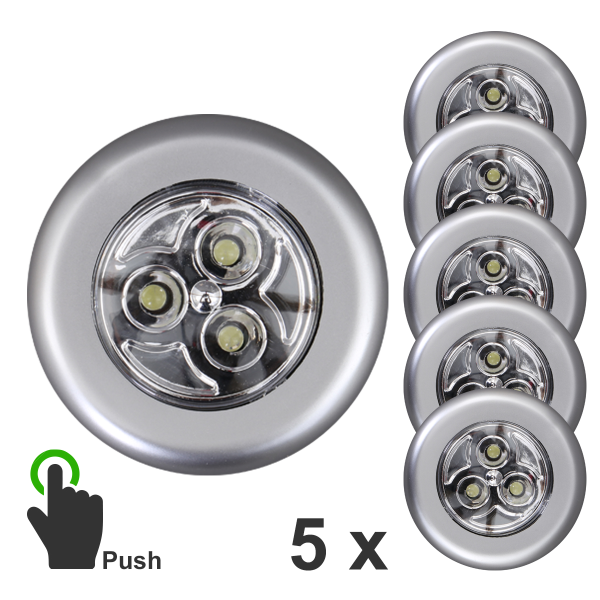 LED Push Light titanfarbig 5er-Set je LED Freisteller2