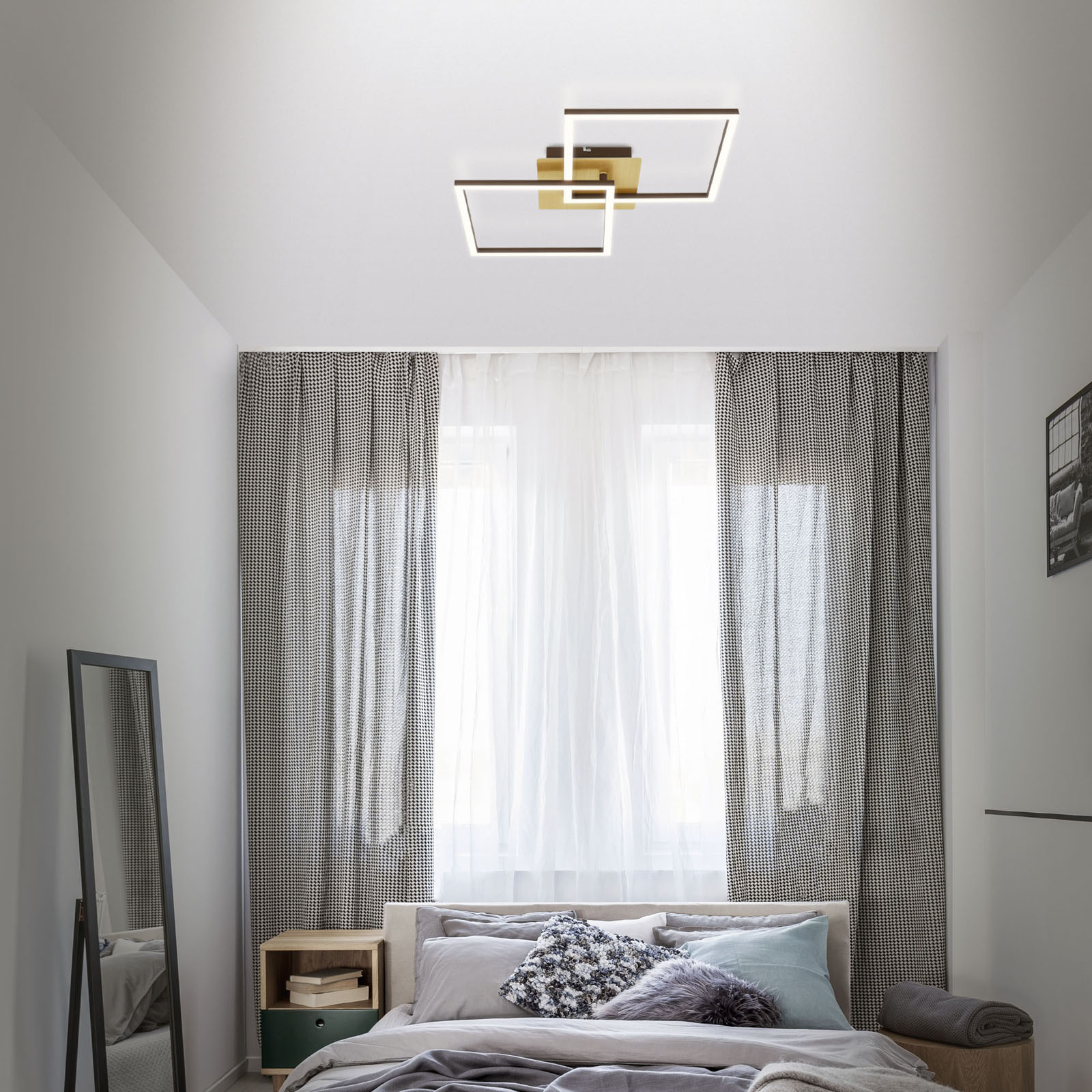 LED Deckenleuchte gold-braun