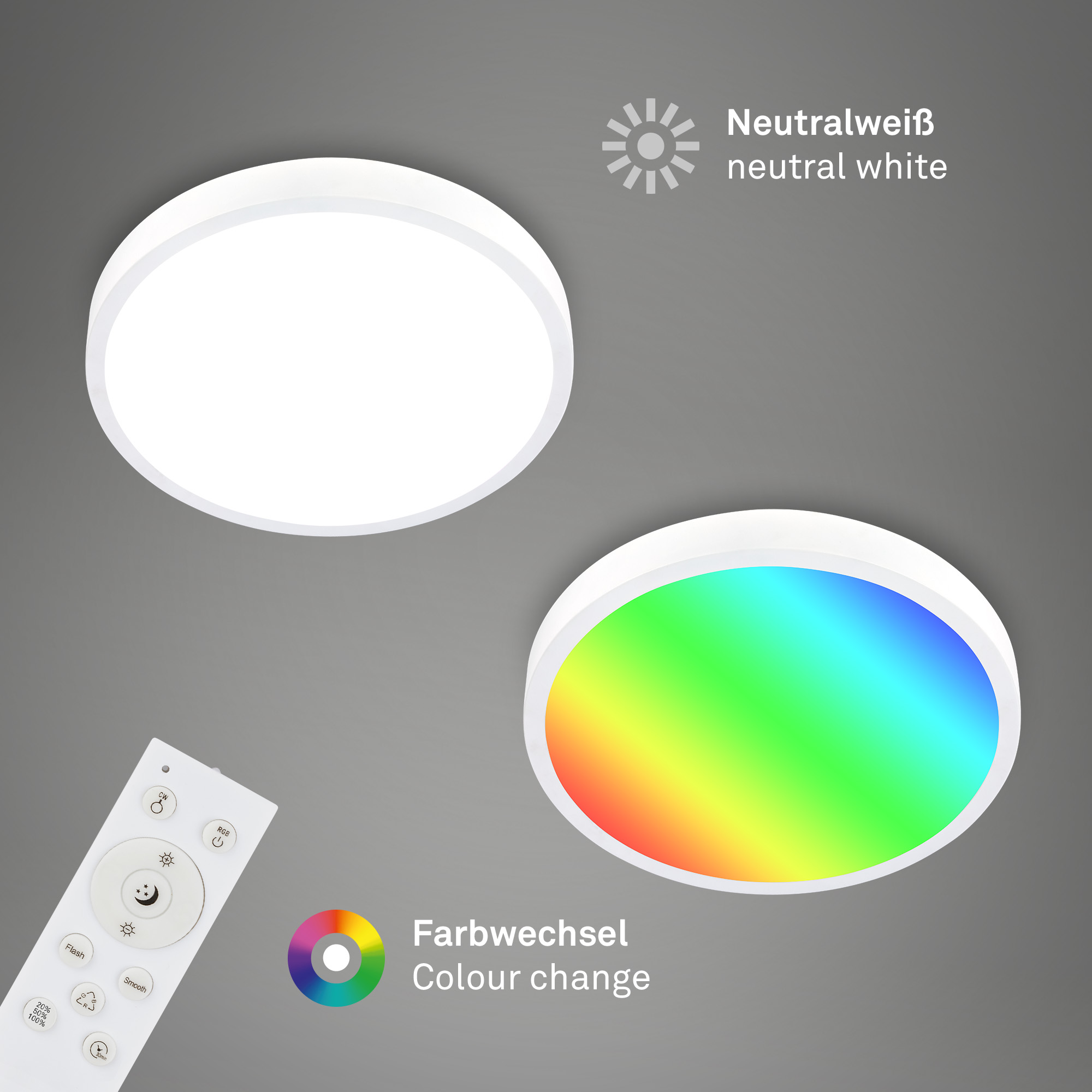 RGBW-LED Aufbauleuchte weiß LED Fernbedienung