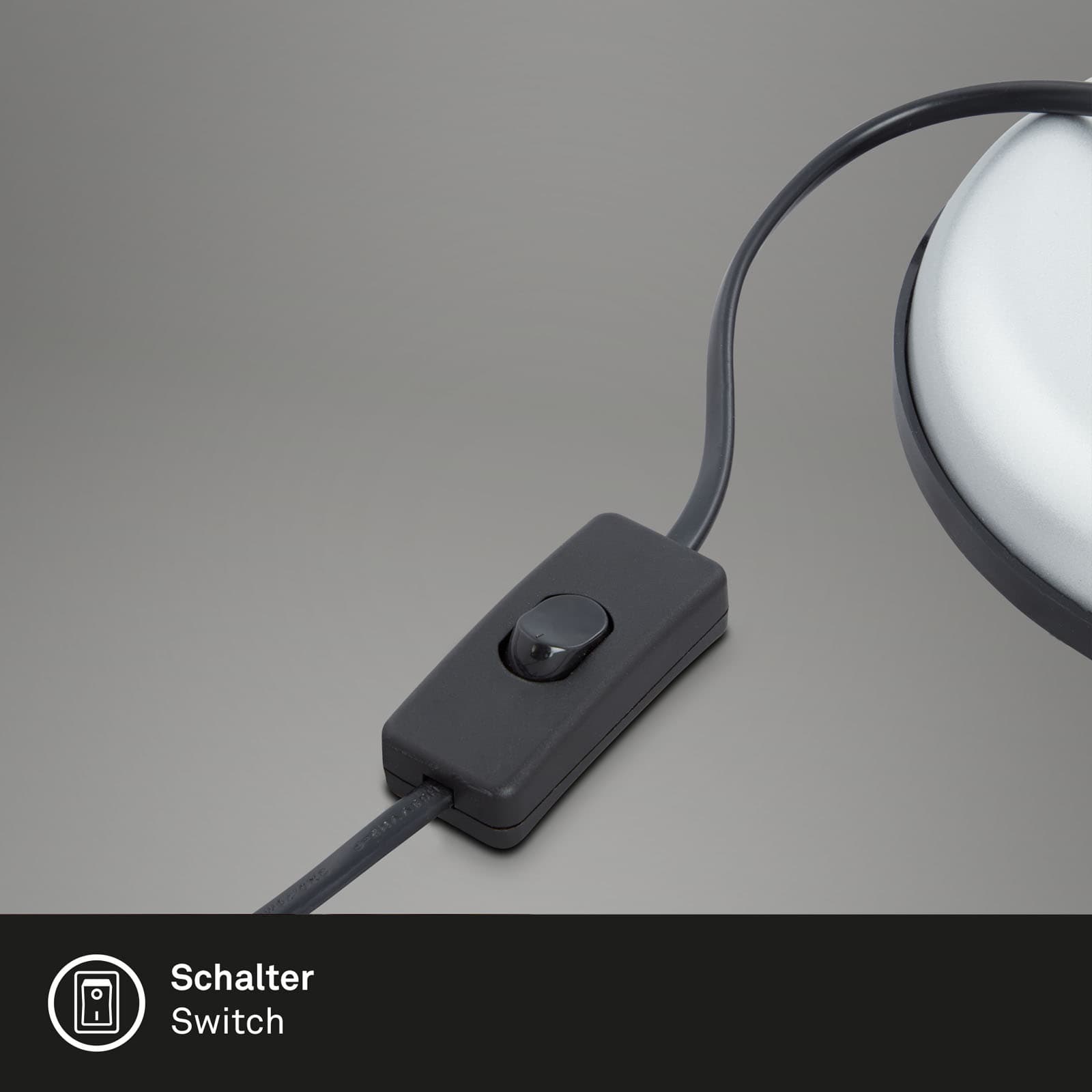 Tischleuchte Silber Schnurschalter