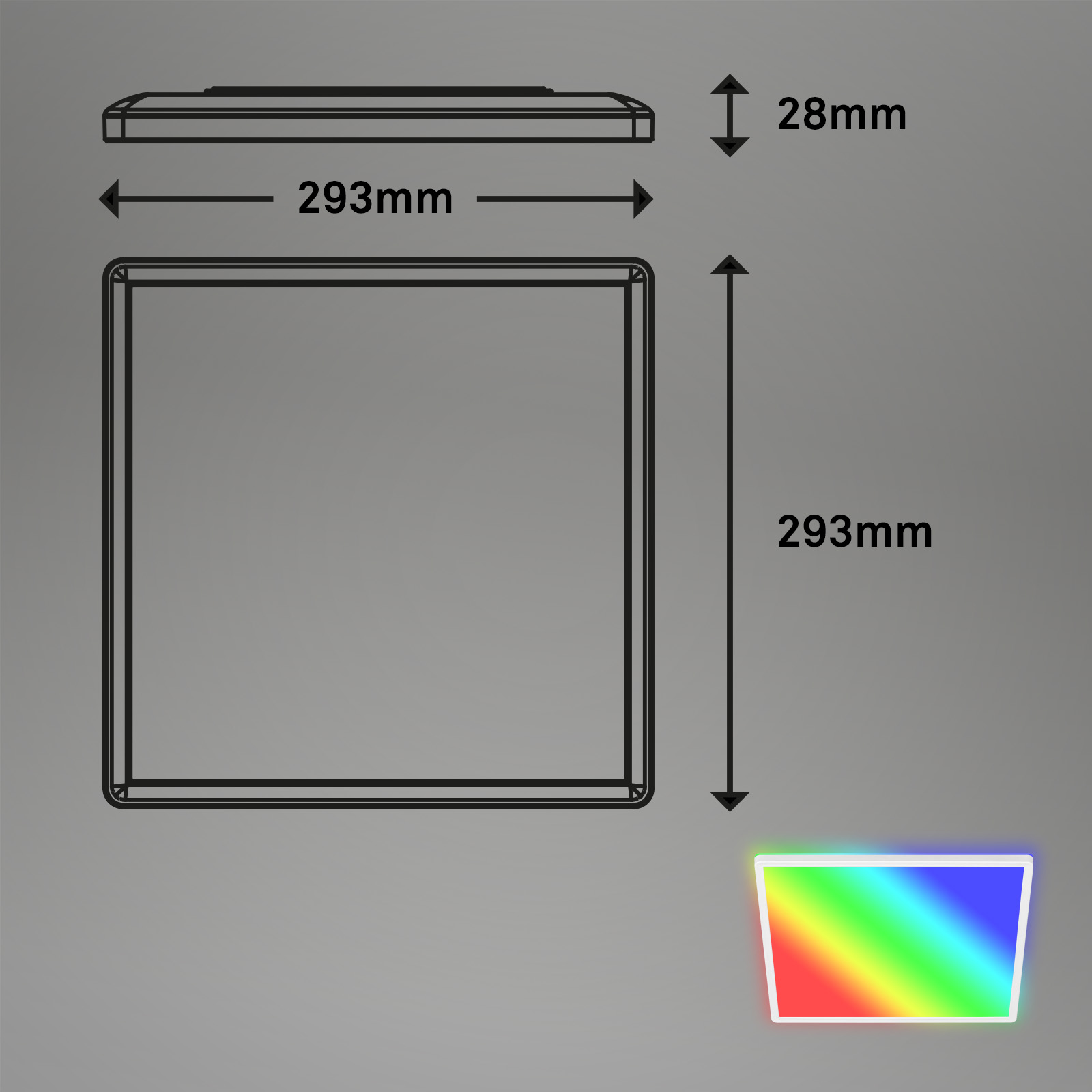 LED Panel RGB Ultraflach weiß Maße