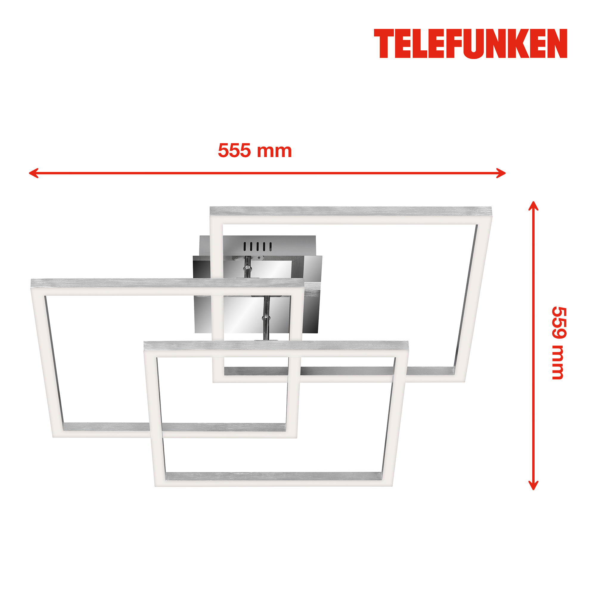 Direkt Smart WiFi RGB-LED Deckenleuchte CCT chrom-alu LED/ Maßzeichnung