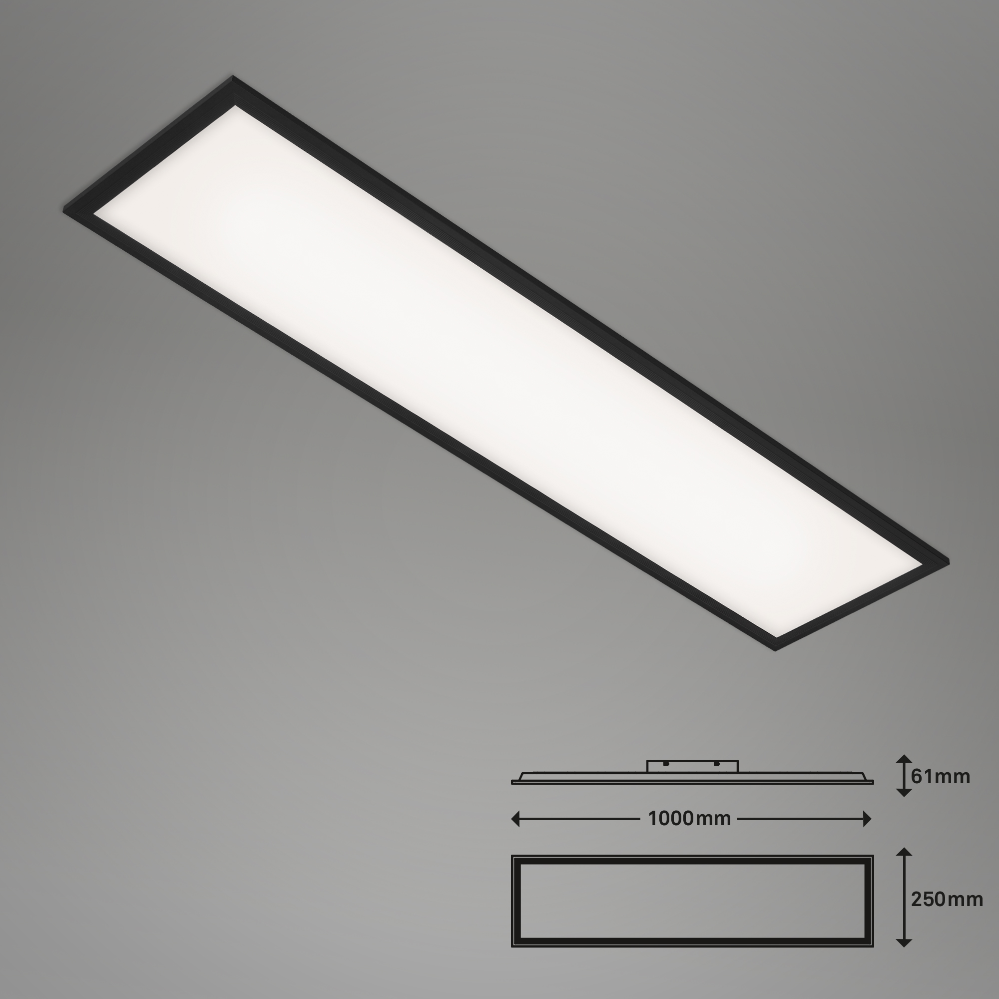 CCT LED Panel schwarz LED Maßzeichnung