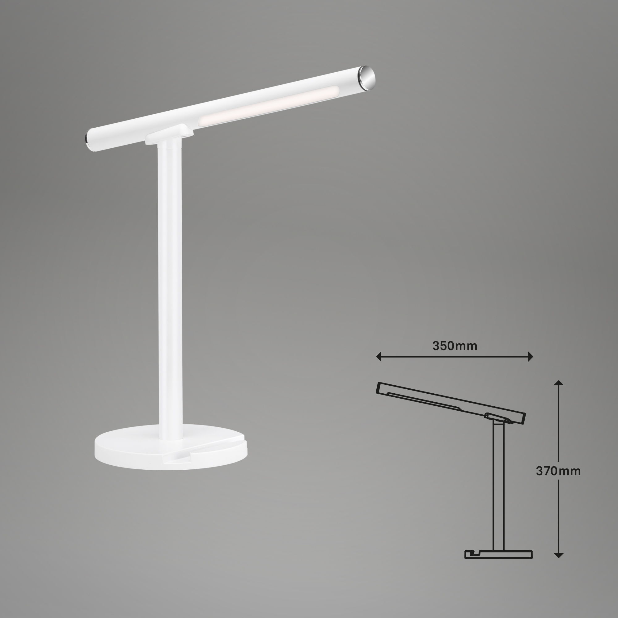 USB-LED Tisch- und Wandleuchte weiß LED1 Maßzeichnung