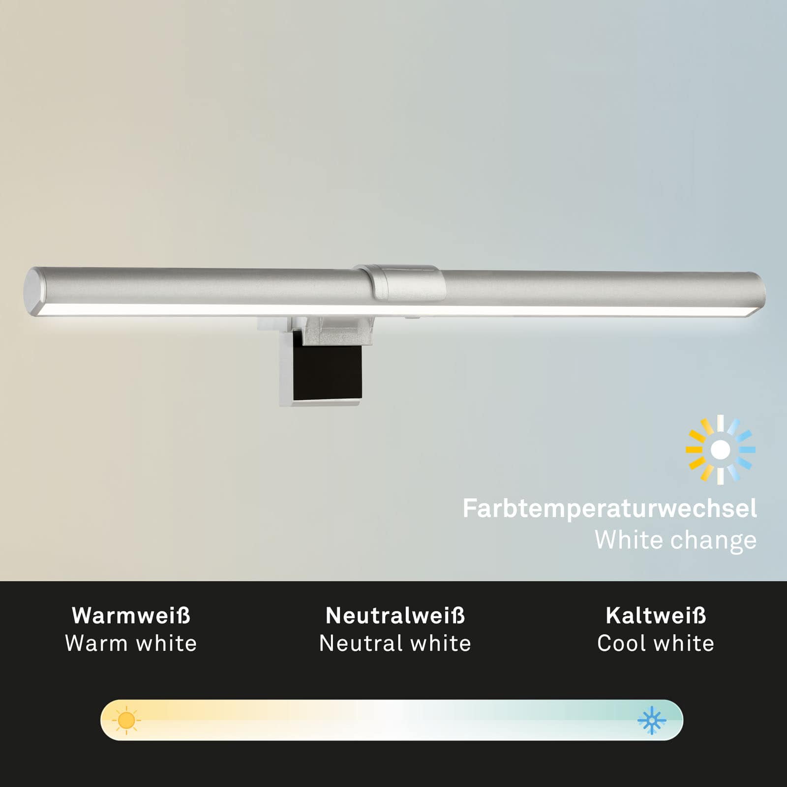 USB CCT-LED Monitorleuchte silberfarbig LED Freisteller2