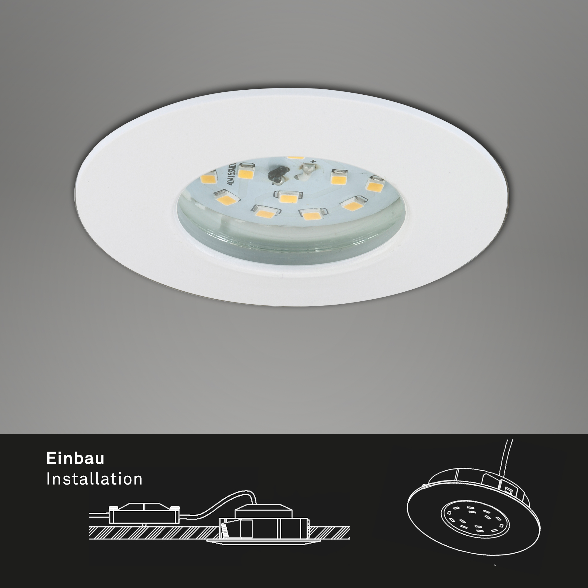 LED Einbauleuchte weiß 1xLED IP44 Funktion1