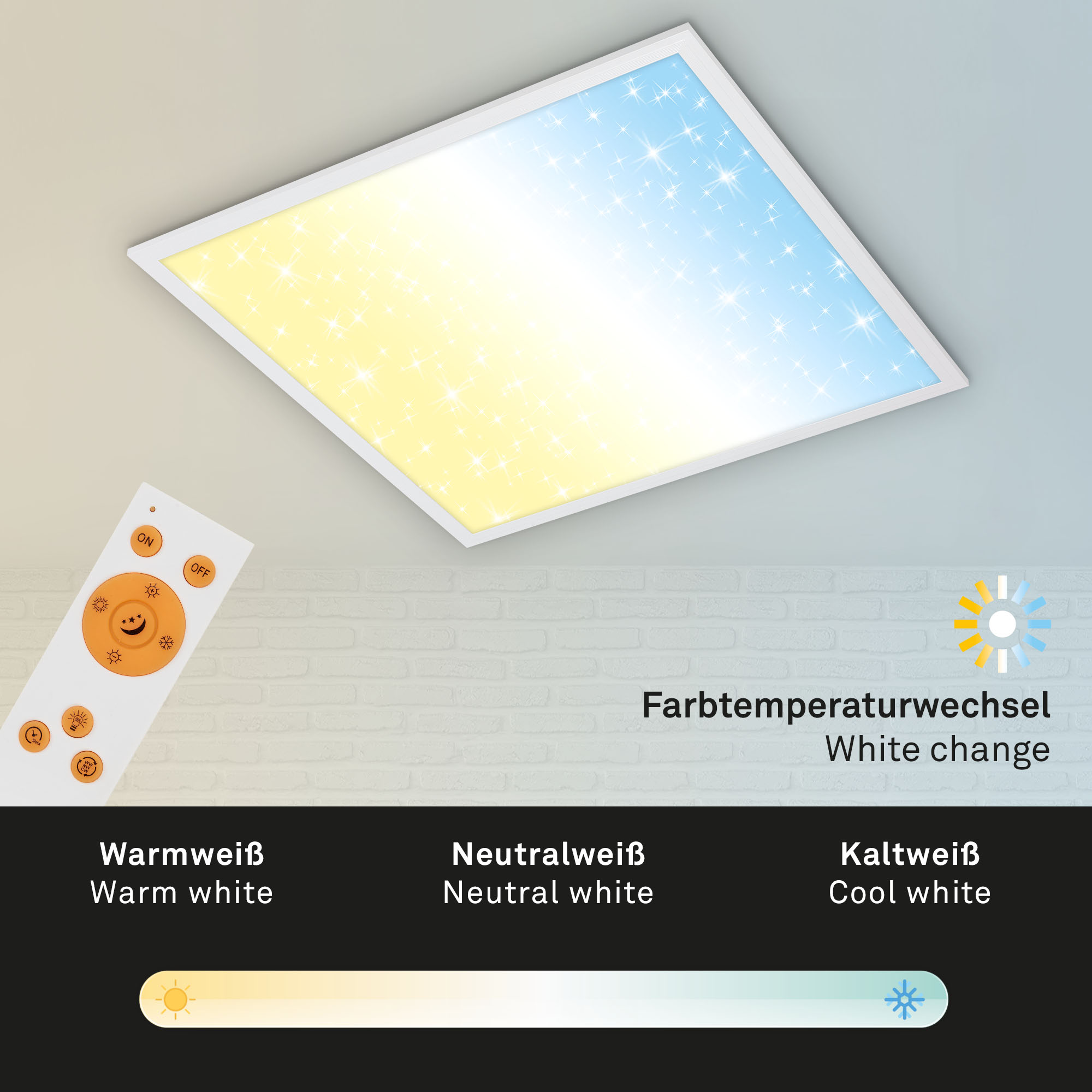 Ultraflaches CCT Sternenhimmel-LED Panel weiß Funktion