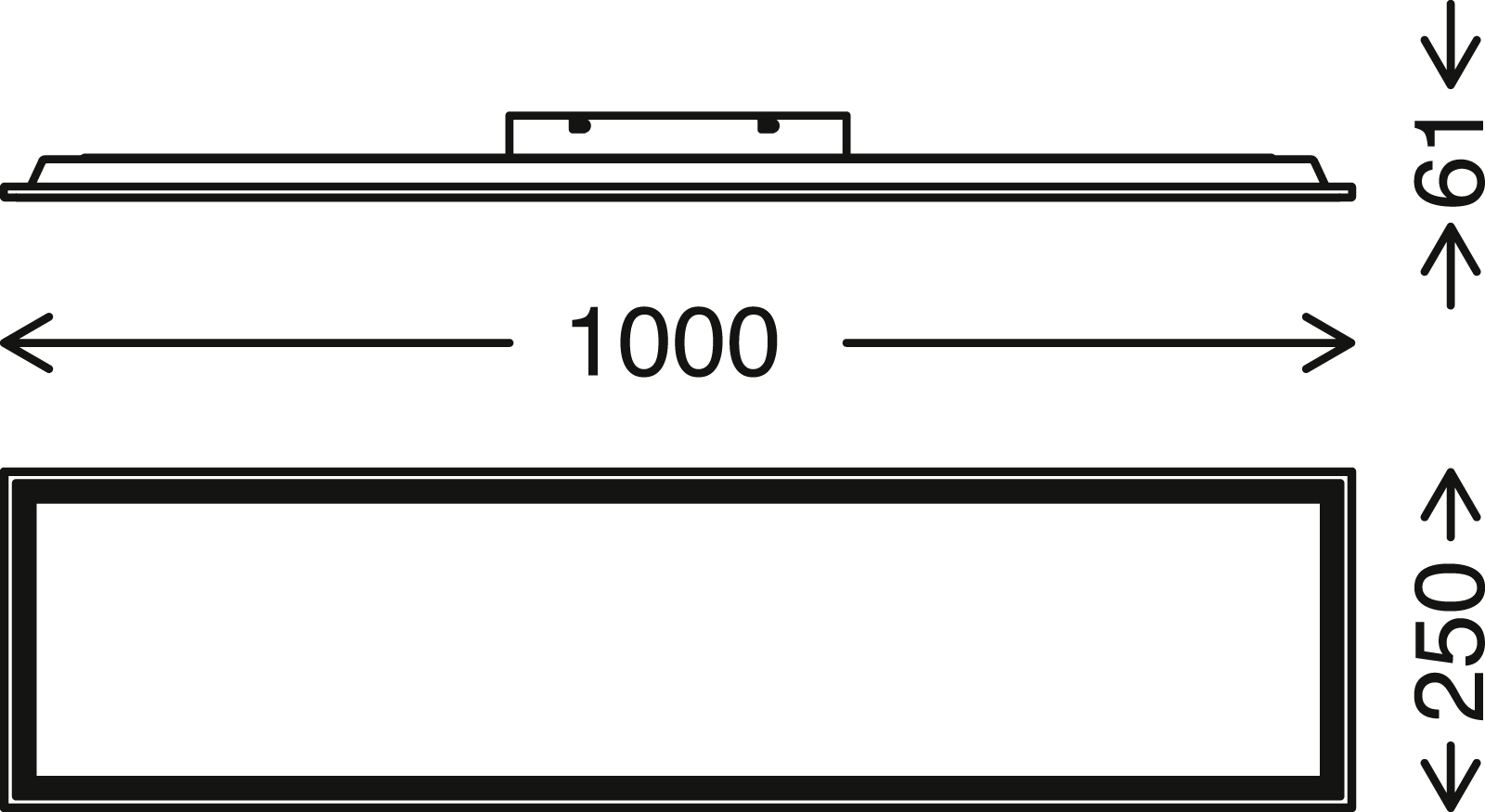 CCT LED Panel schwarz LED Maßzeichnung