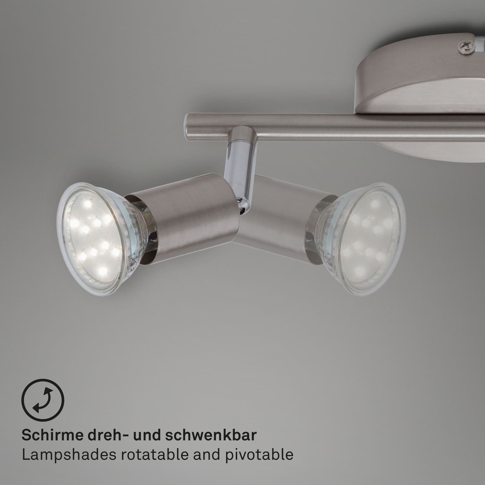 LED Deckenleuchte matt-nickel LED/ GU10 Freisteller2